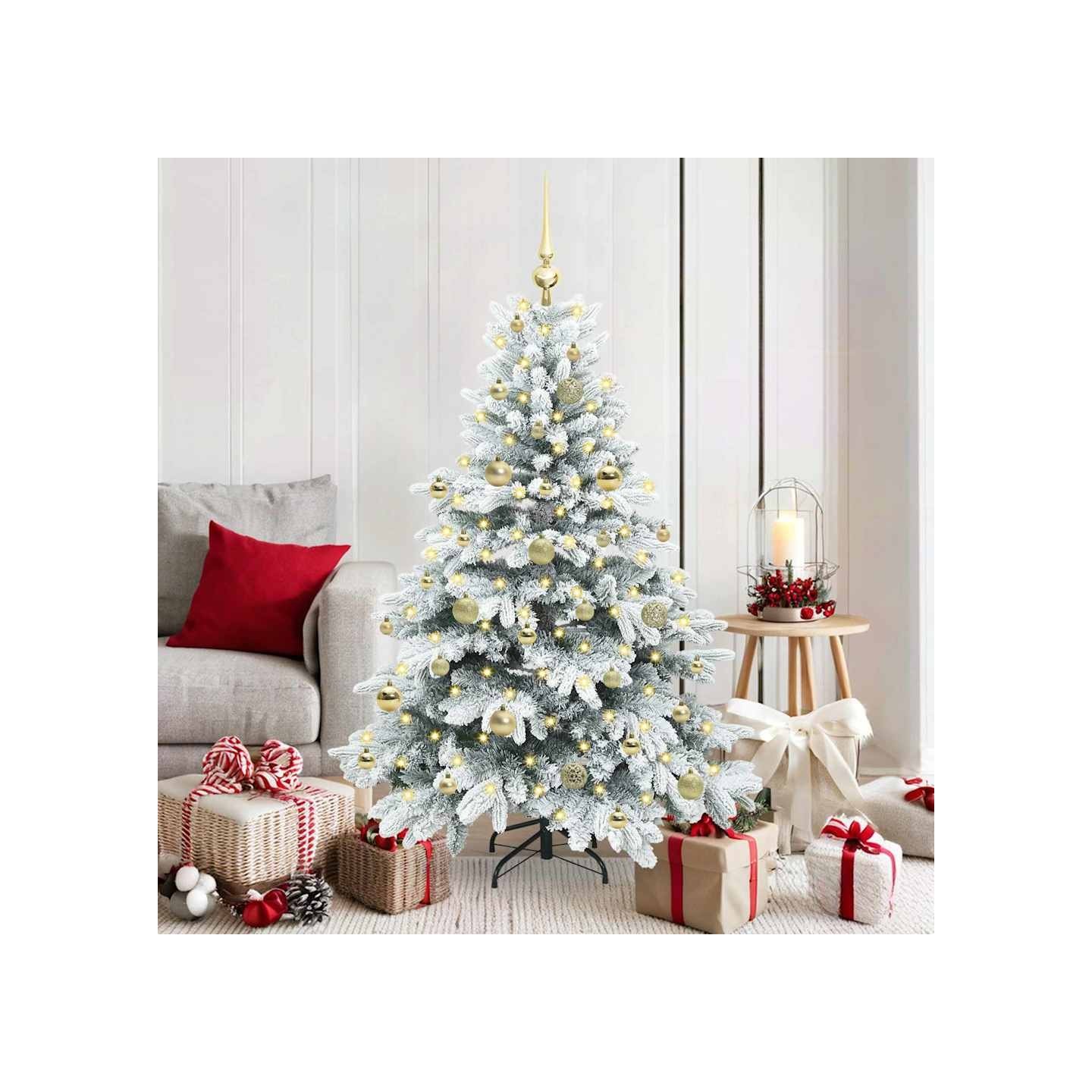 Sapin de Noël artificiel avec 150 LED Blanc 150 cm PE et PVC