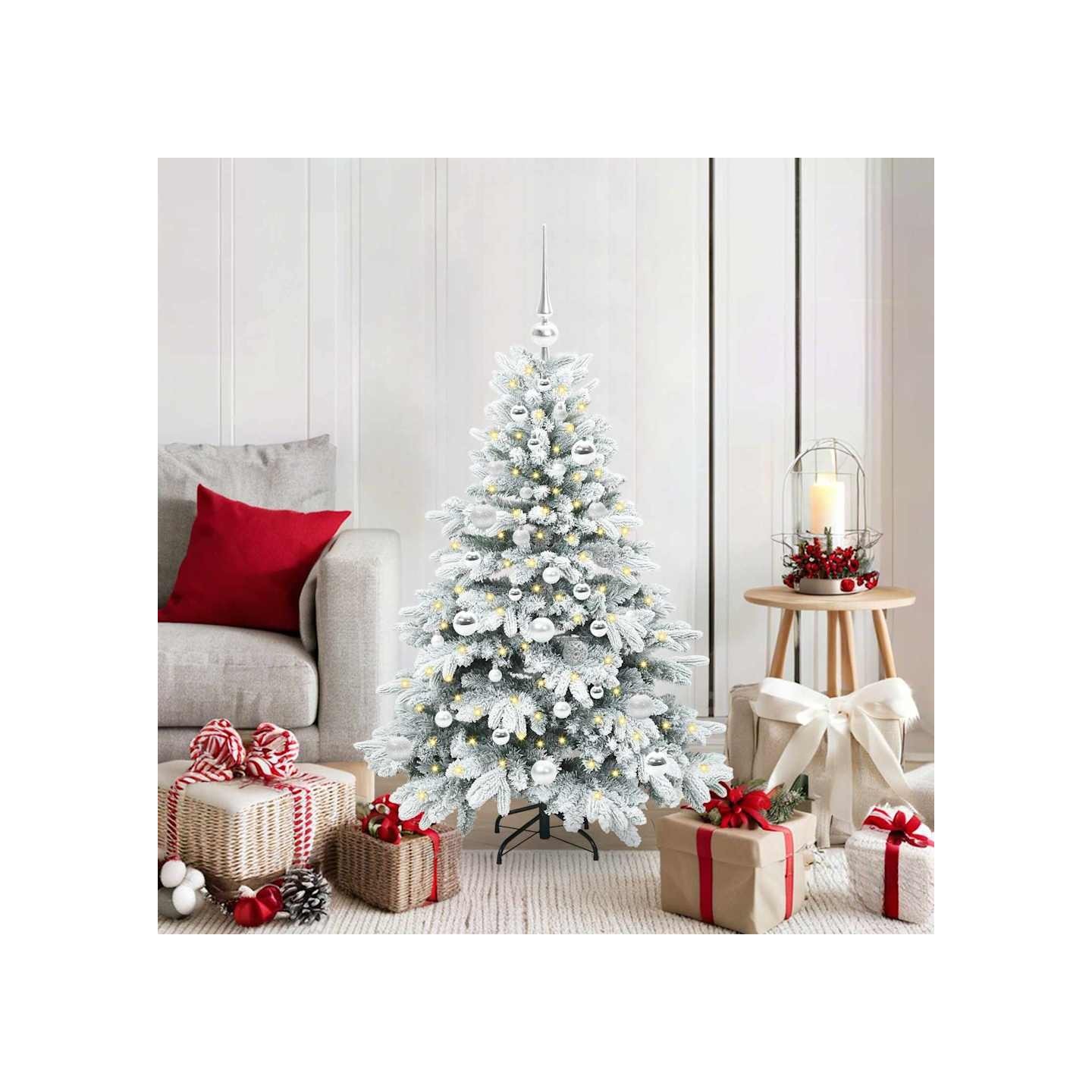 Sapin de Noël artificiel avec 150 LED Blanc 120 cm PE et PVC