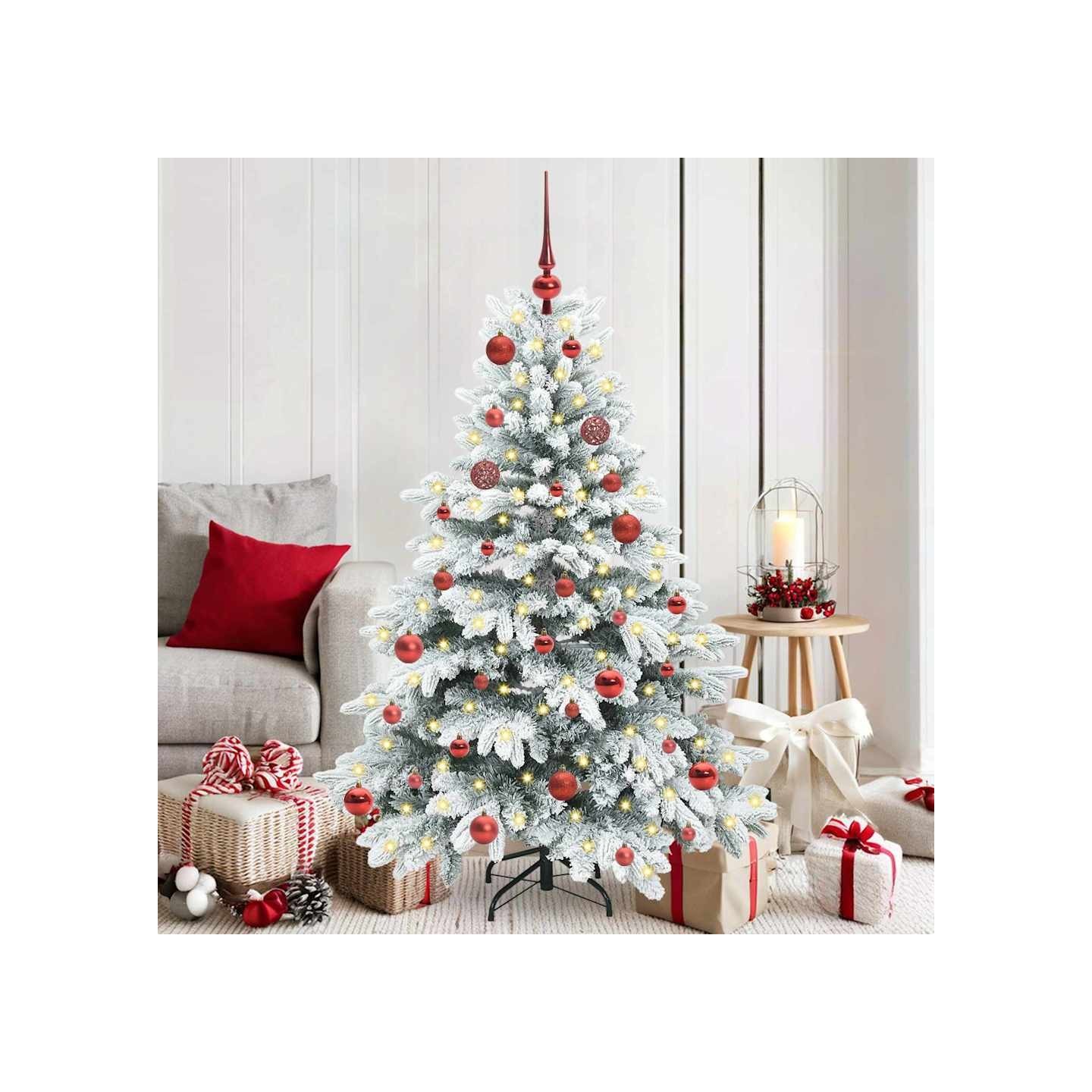 Sapin de Noël artificiel avec 150 LED Blanc 150 cm PE et PVC