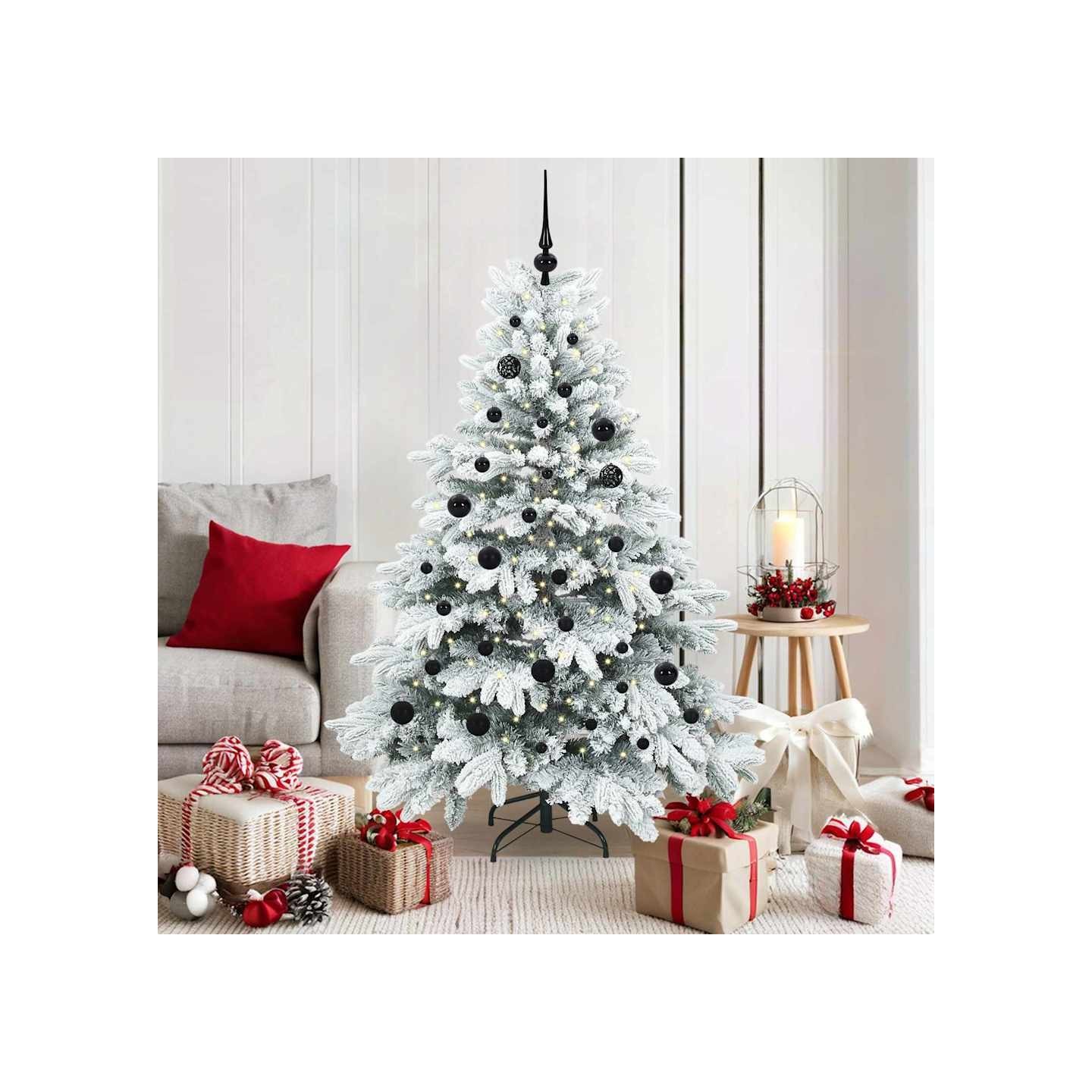 Sapin de Noël artificiel avec 150 LED Blanc 150 cm PE et PVC