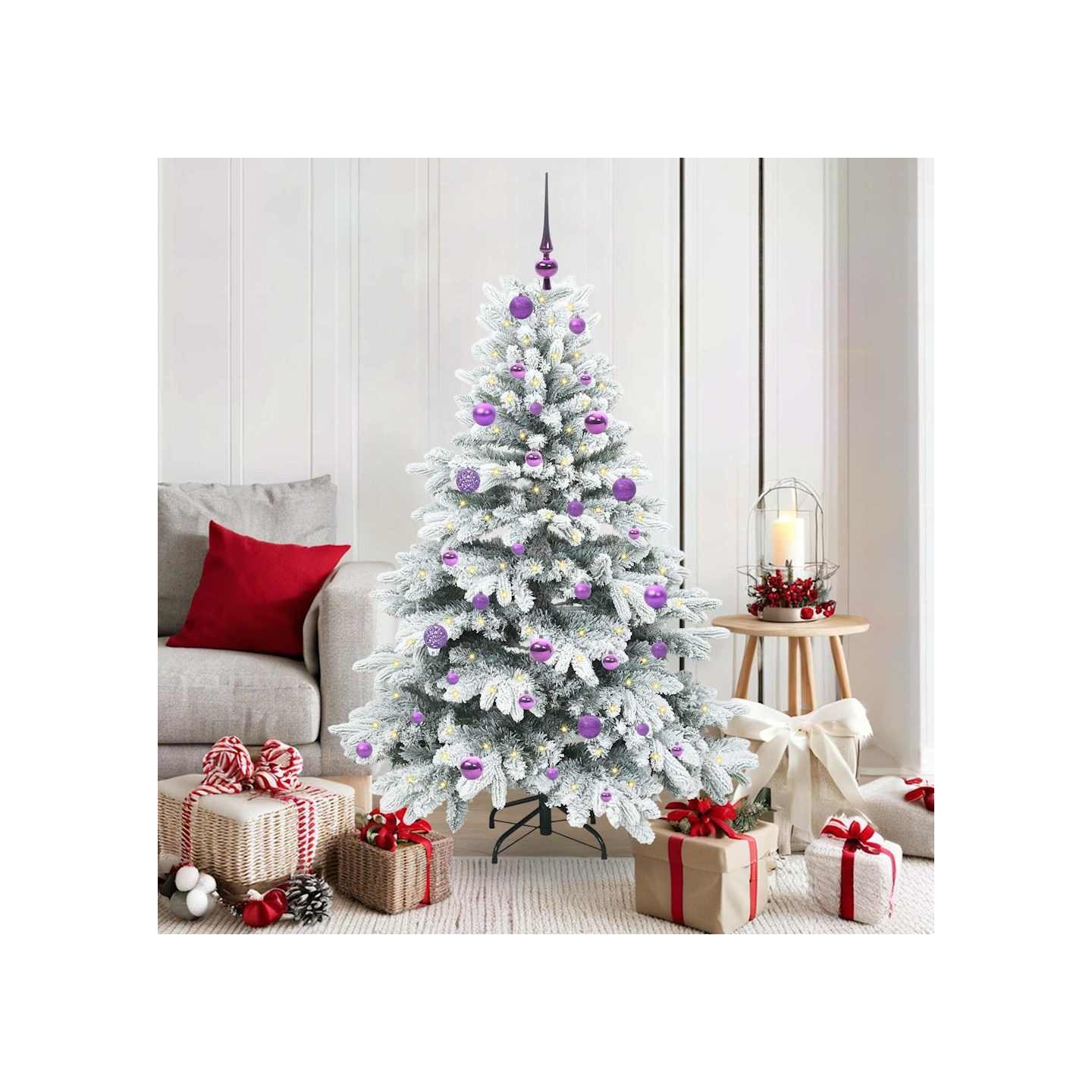 Sapin de Noël artificiel avec 150 LED Blanc 150 cm PE et PVC