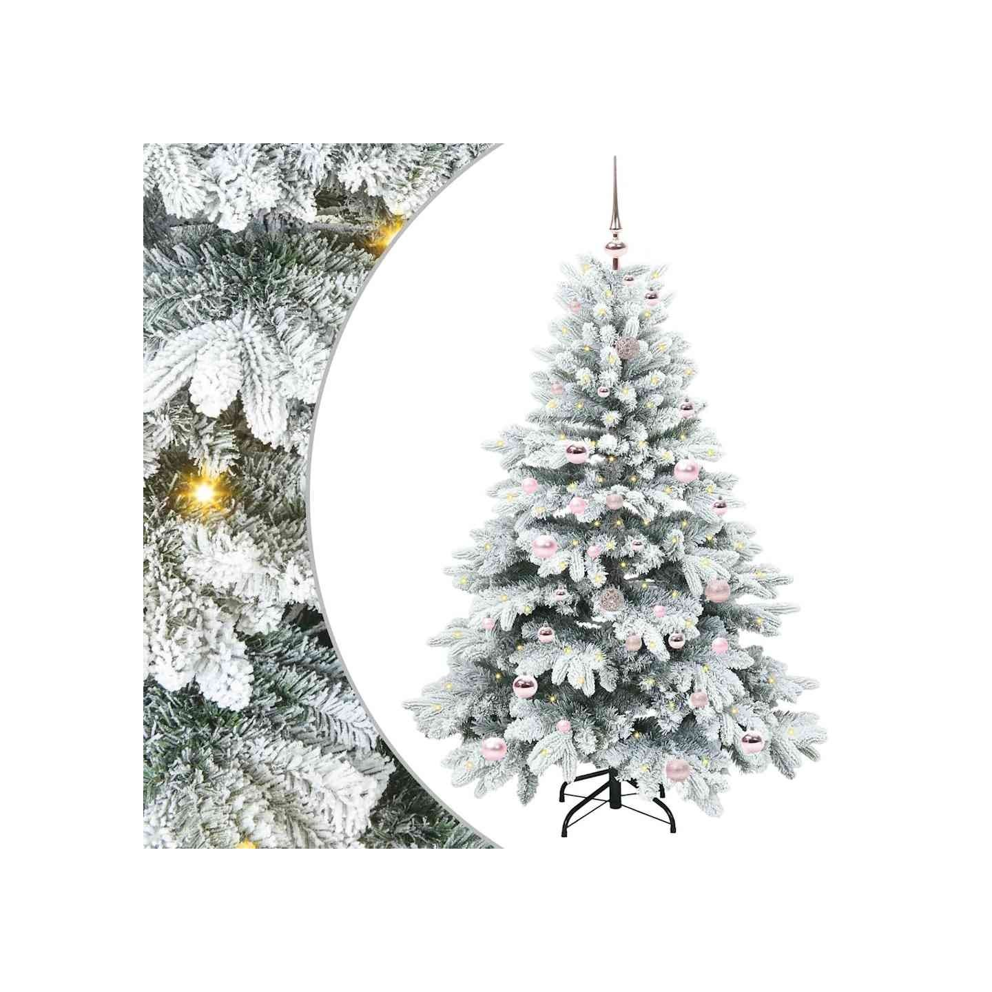 Sapin de Noël artificiel avec 150 LED Blanc 150 cm PE et PVC