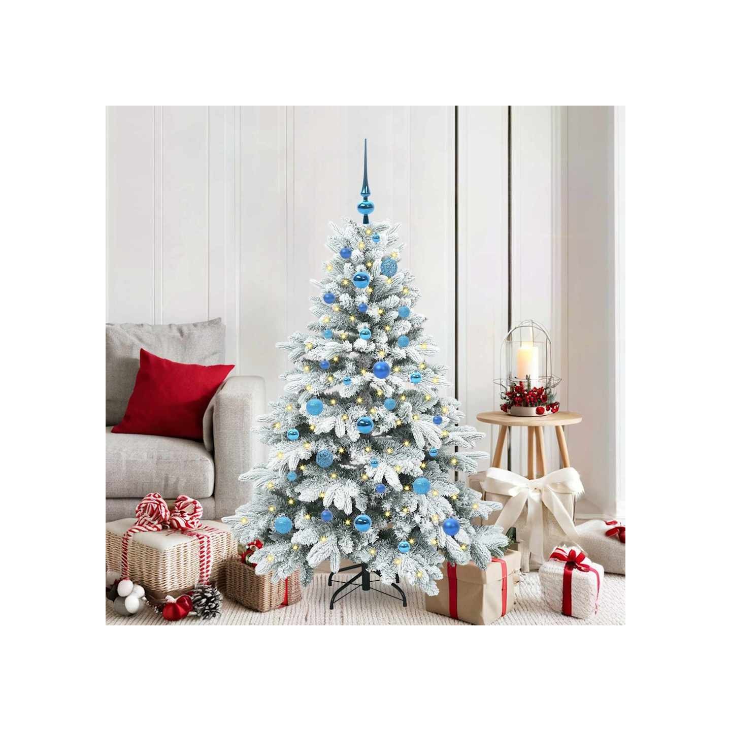 Sapin de Noël artificiel avec 150 LED Blanc 150 cm PE et PVC