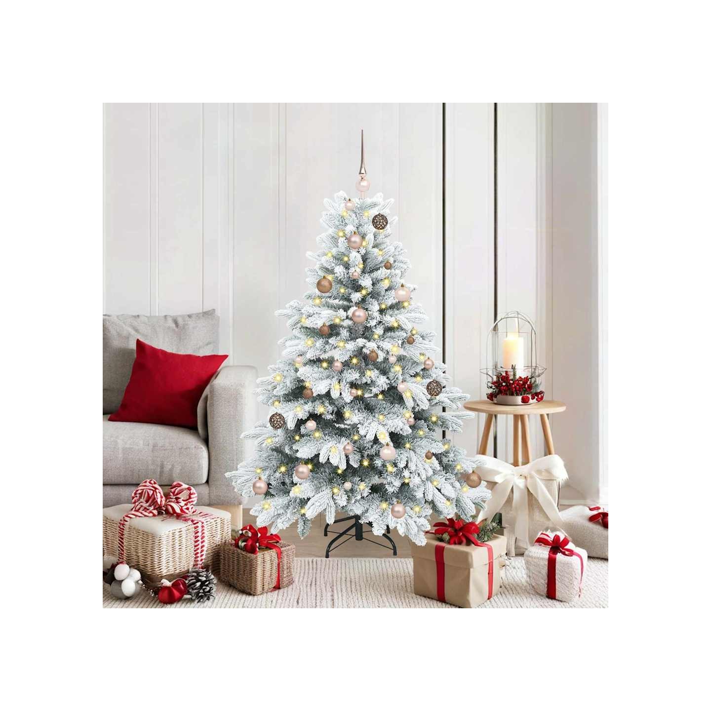 Sapin de Noël artificiel avec 150 LED Blanc 150 cm PE et PVC