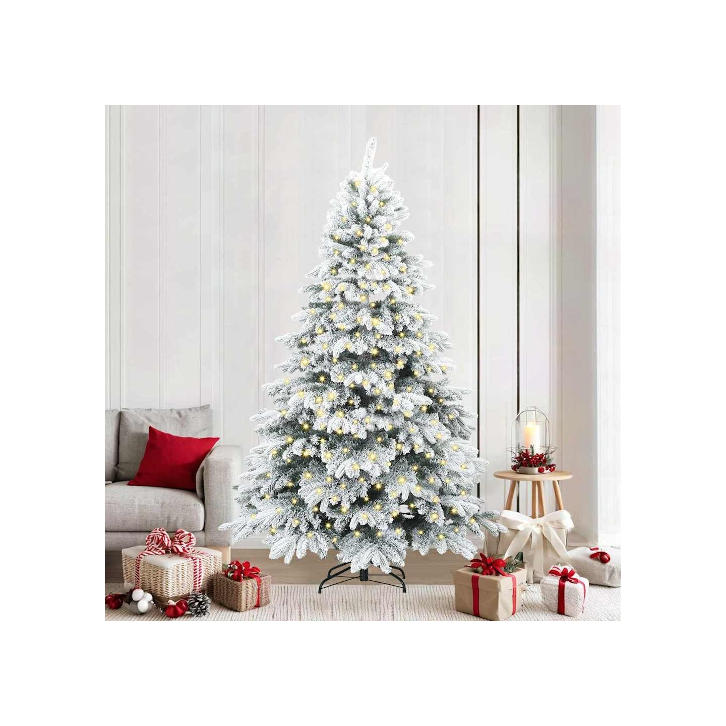 Sapin de Noël artificiel avec 300 LED Blanc 240 cm PE et PVC
