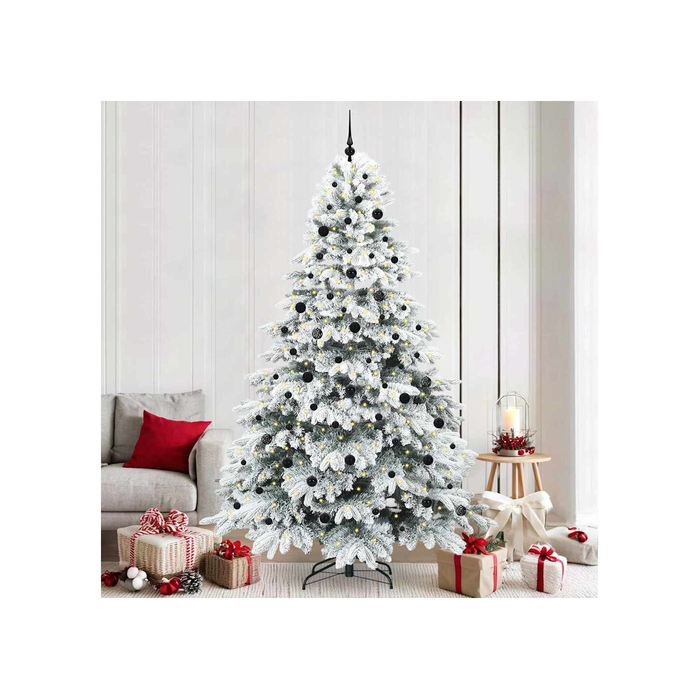 Sapin de Noël artificiel avec 300 LED Blanc 240 cm PE et PVC