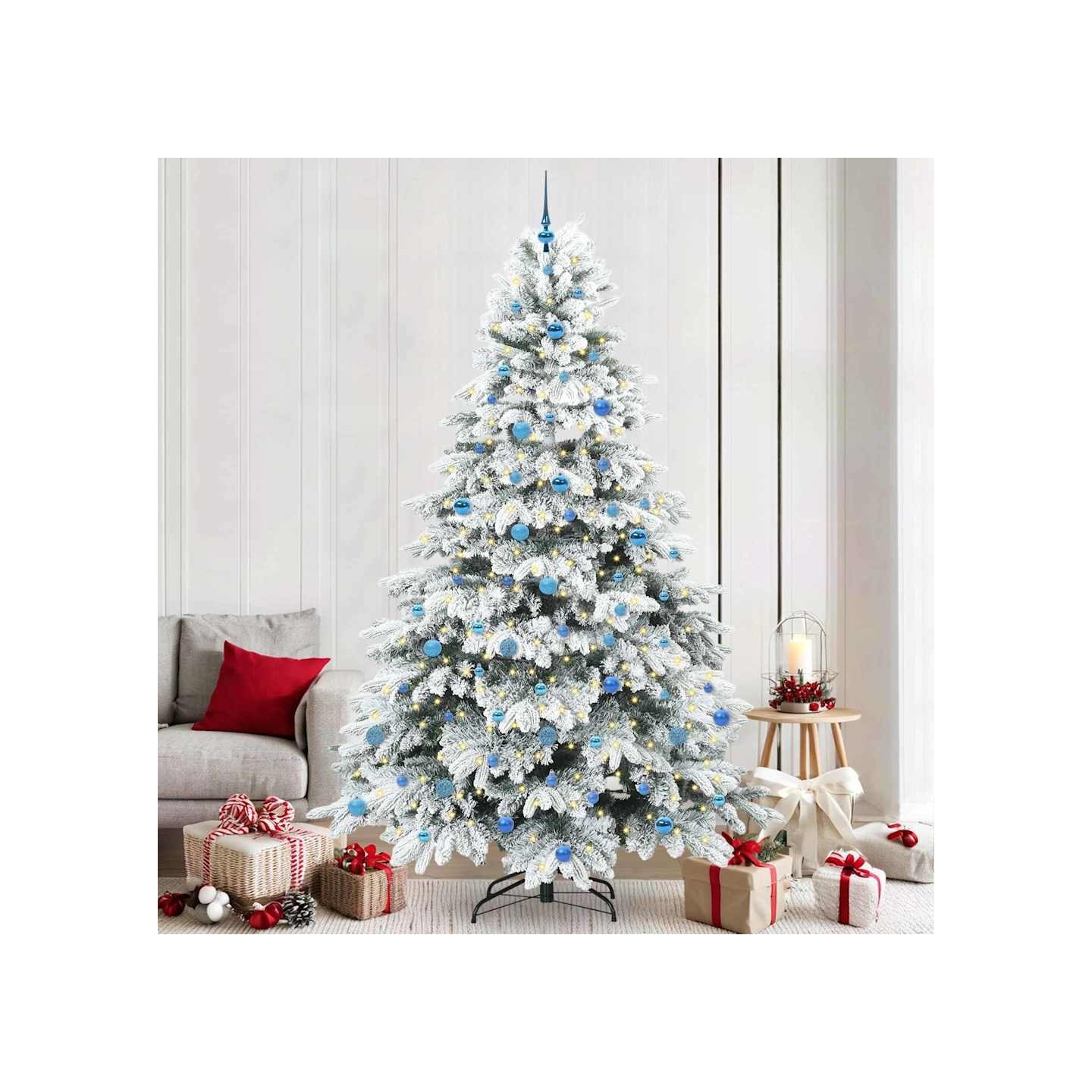 Sapin de Noël artificiel avec 300 LED Blanc 240 cm PE et PVC