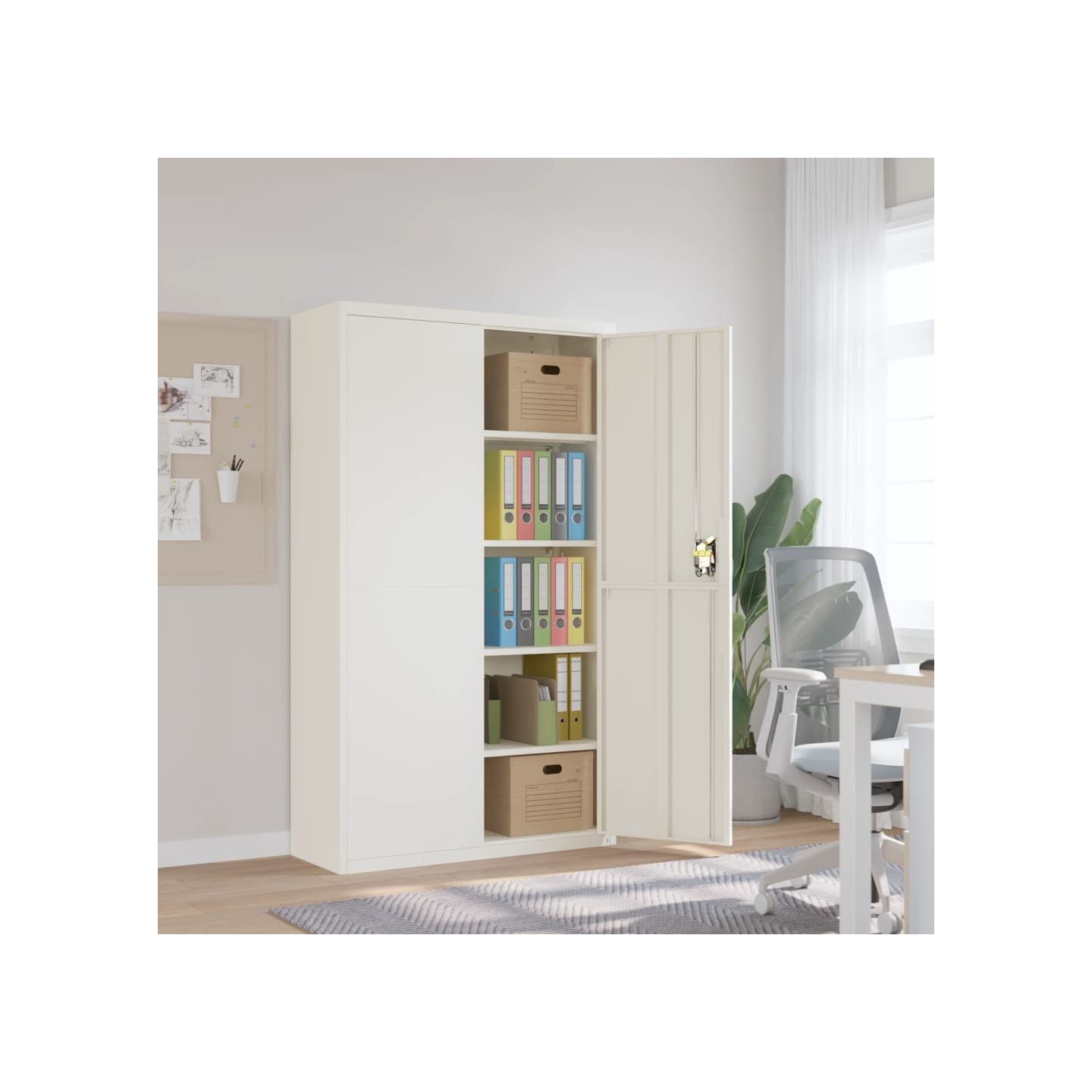 Classeur blanc 105x40x180 cm acier