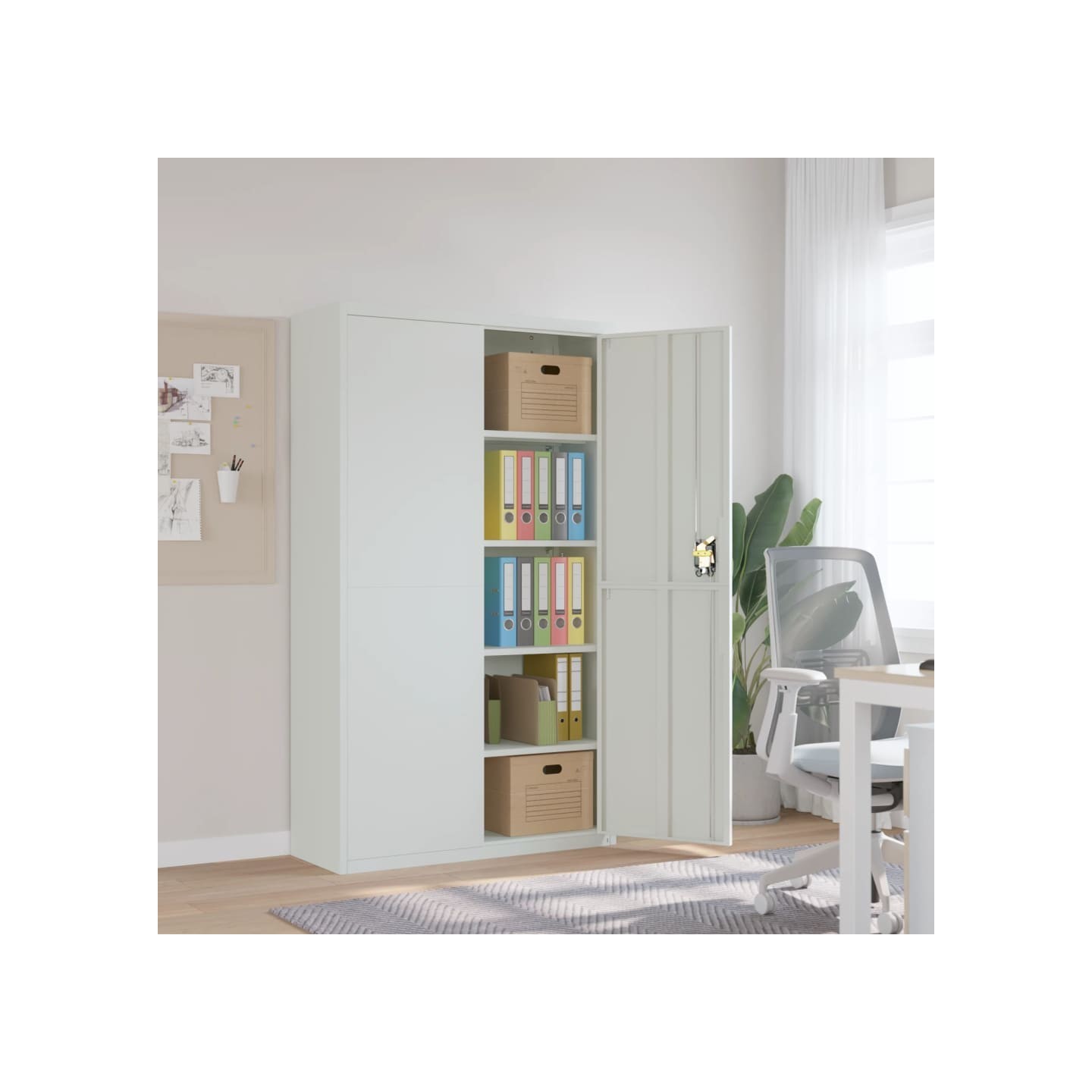 Classeur gris clair 105x40x180 cm acier