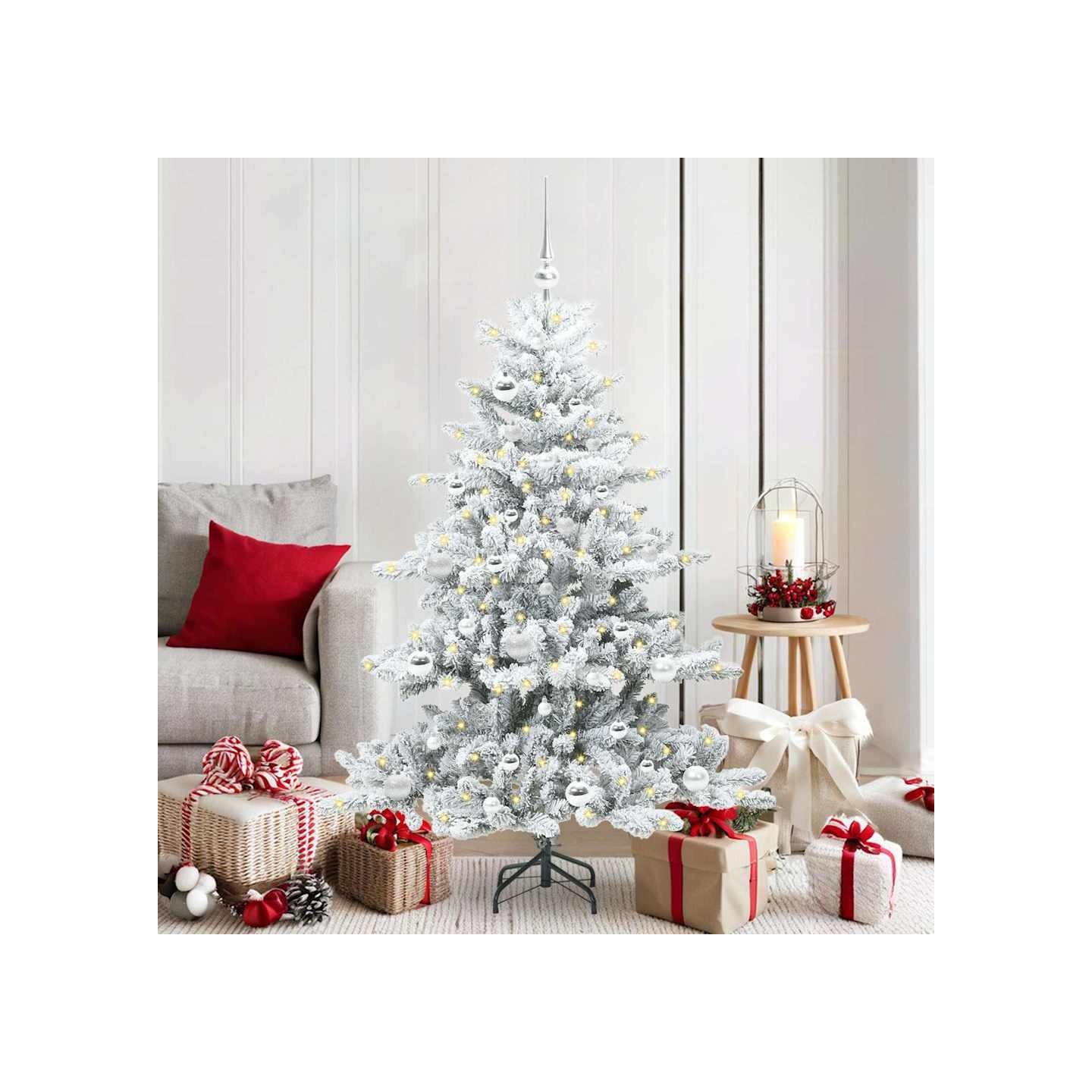 Sapin de Noël Artificiel à Branches Articulées Blanc 150 cm