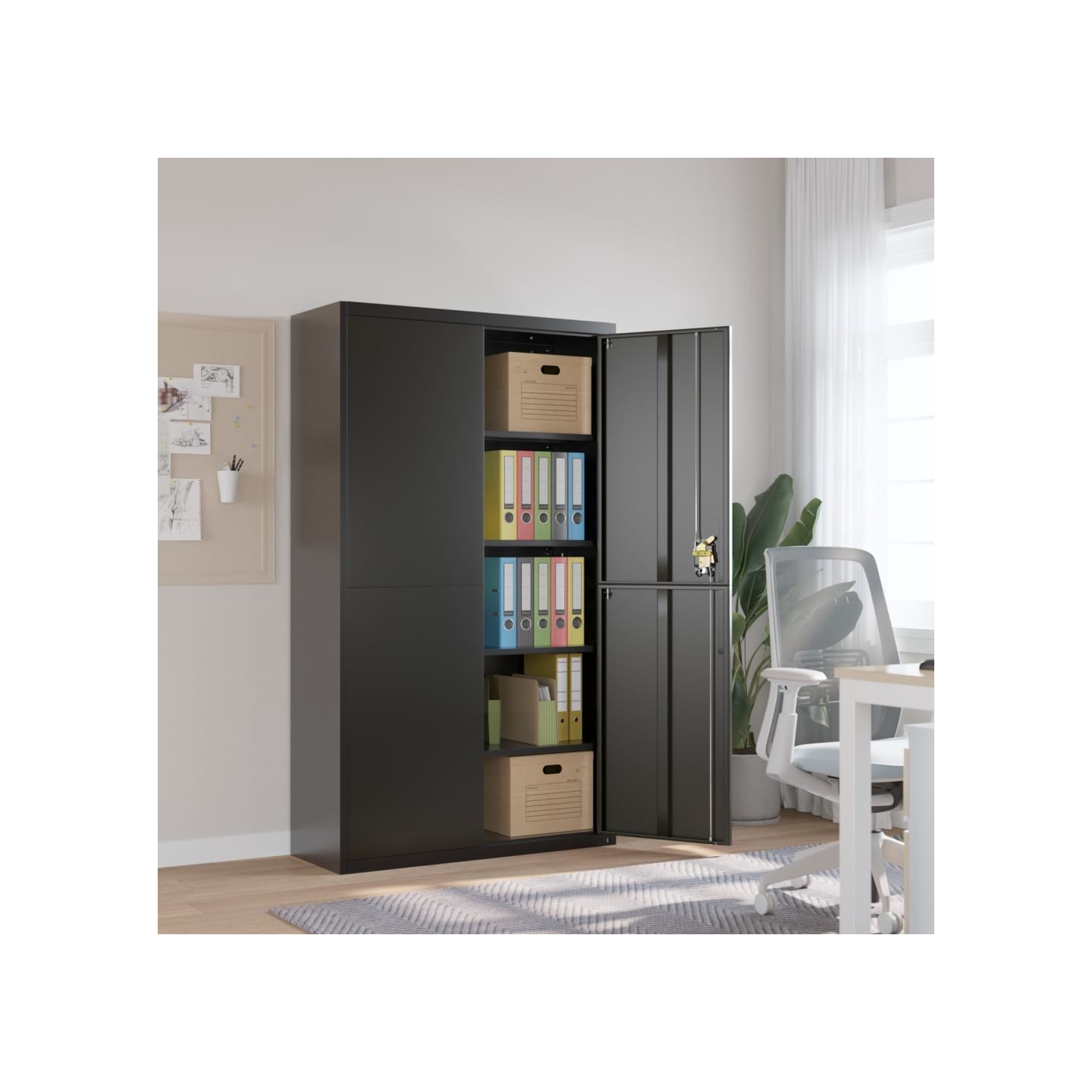 Classeur noir 105x40x180 cm acier