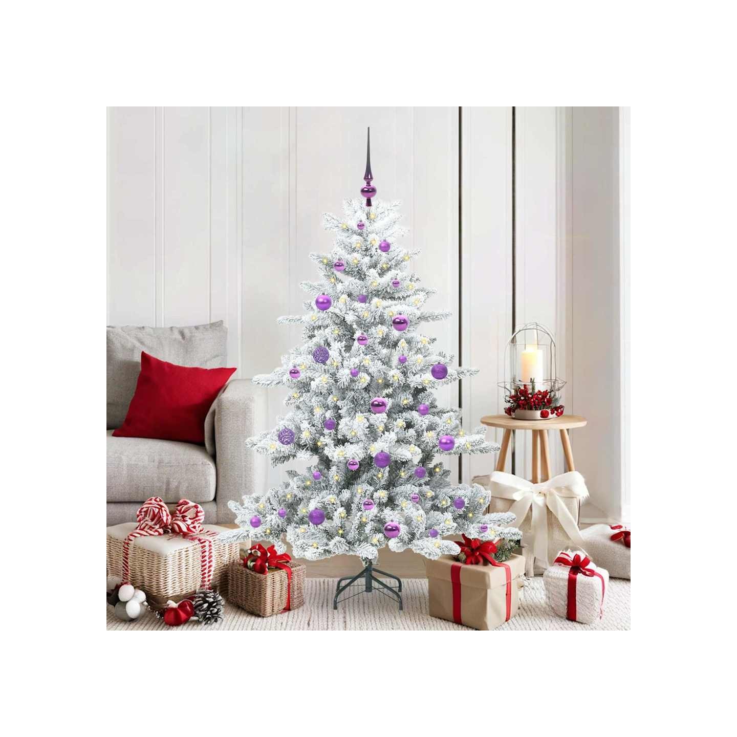 Sapin de Noël Artificiel à Branches Articulées Blanc 150 cm