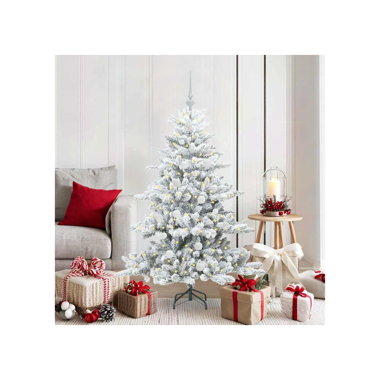 Sapin de Noël Artificiel à Branches Articulées Blanc 150 cm