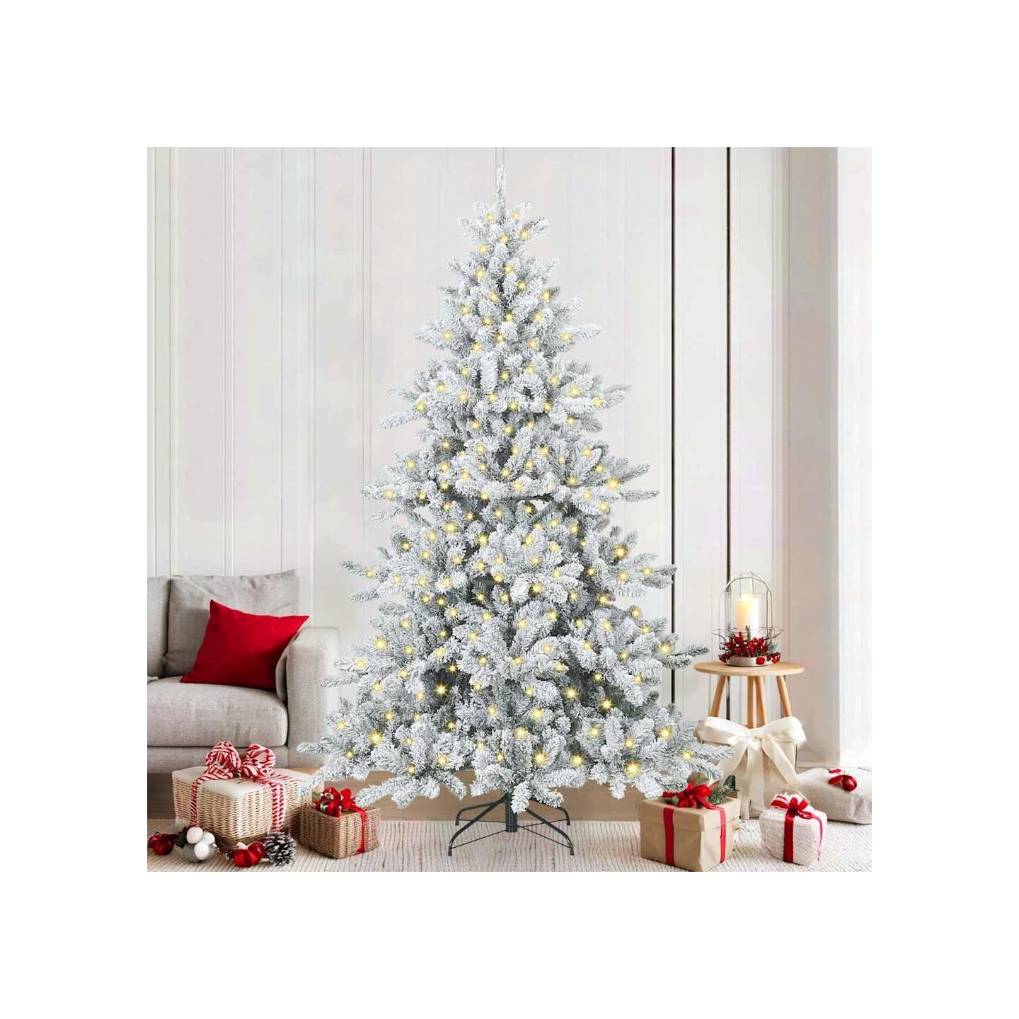 Sapin de Noël Artificiel à Branches Articulées Blanc 210 cm