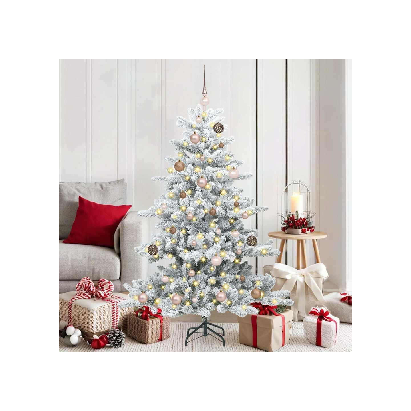 Sapin de Noël Artificiel à Branches Articulées Blanc 150 cm