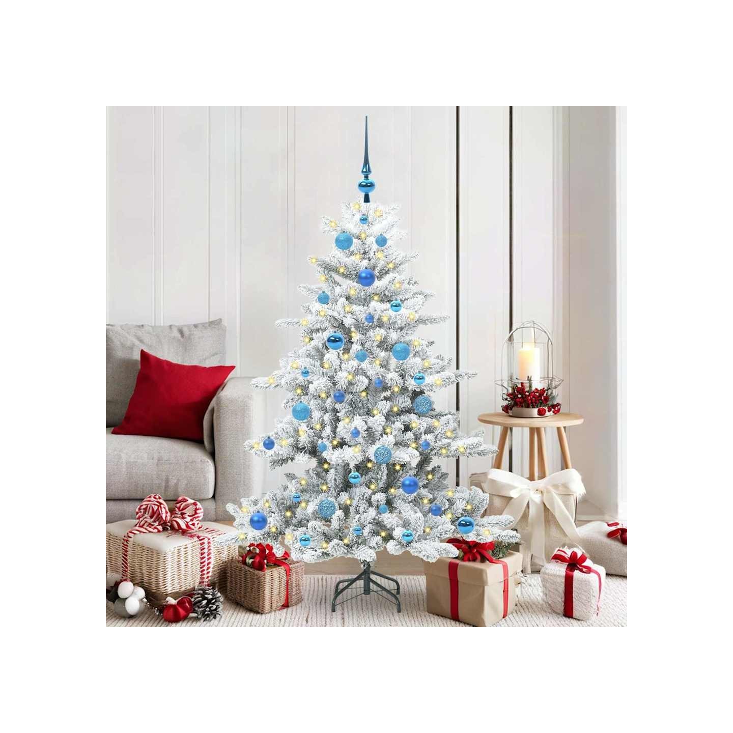 Sapin de Noël Artificiel à Branches Articulées Blanc 150 cm