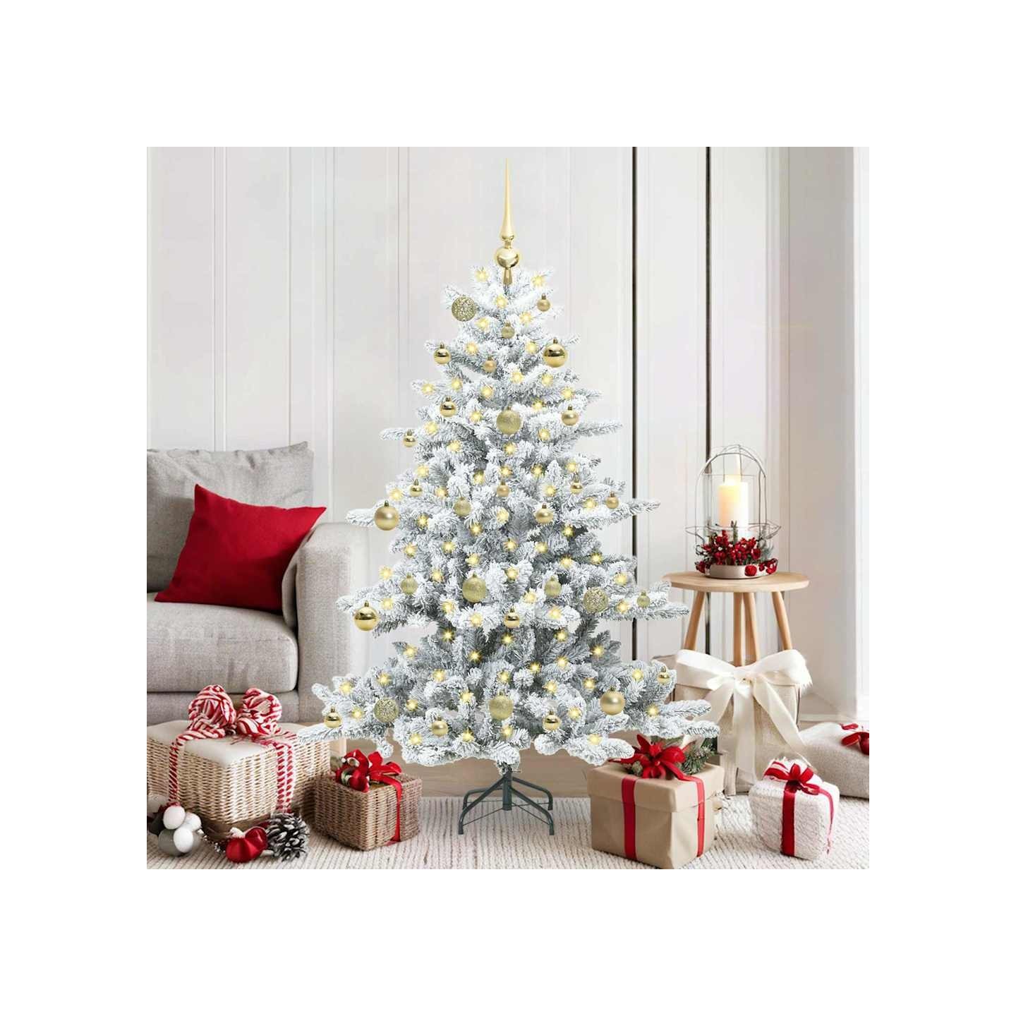Sapin de Noël Artificiel à Branches Articulées Blanc 150 cm
