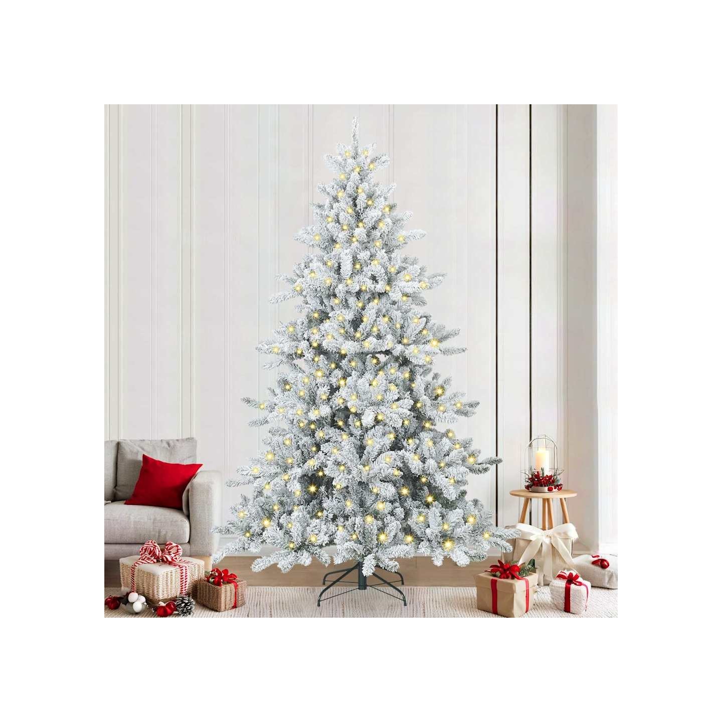 Sapin de Noël Artificiel à Branches Articulées Blanc 240 cm