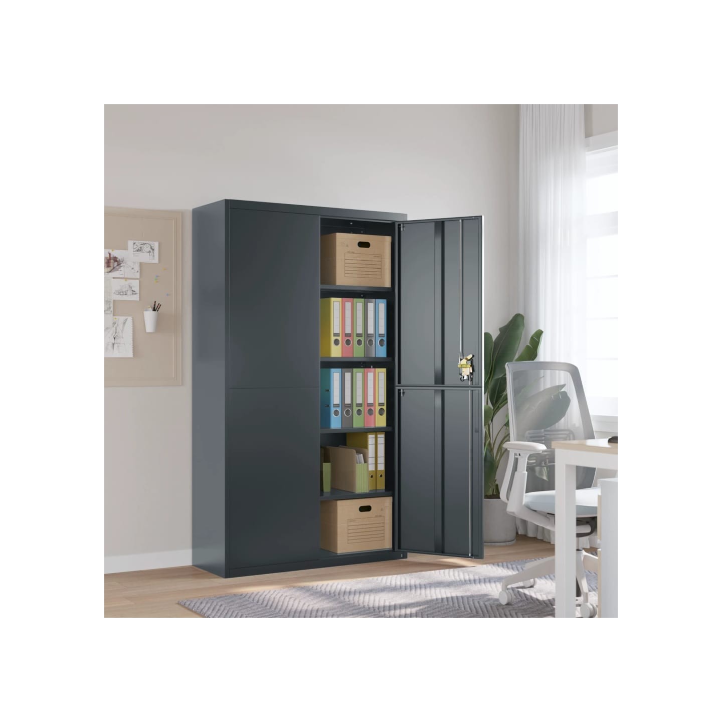 Classeur anthracite 105x40x180 cm acier