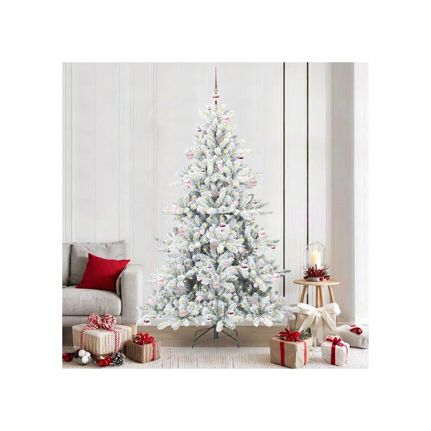 Sapin de Noël Artificiel à Branches Articulées Blanc 210 cm