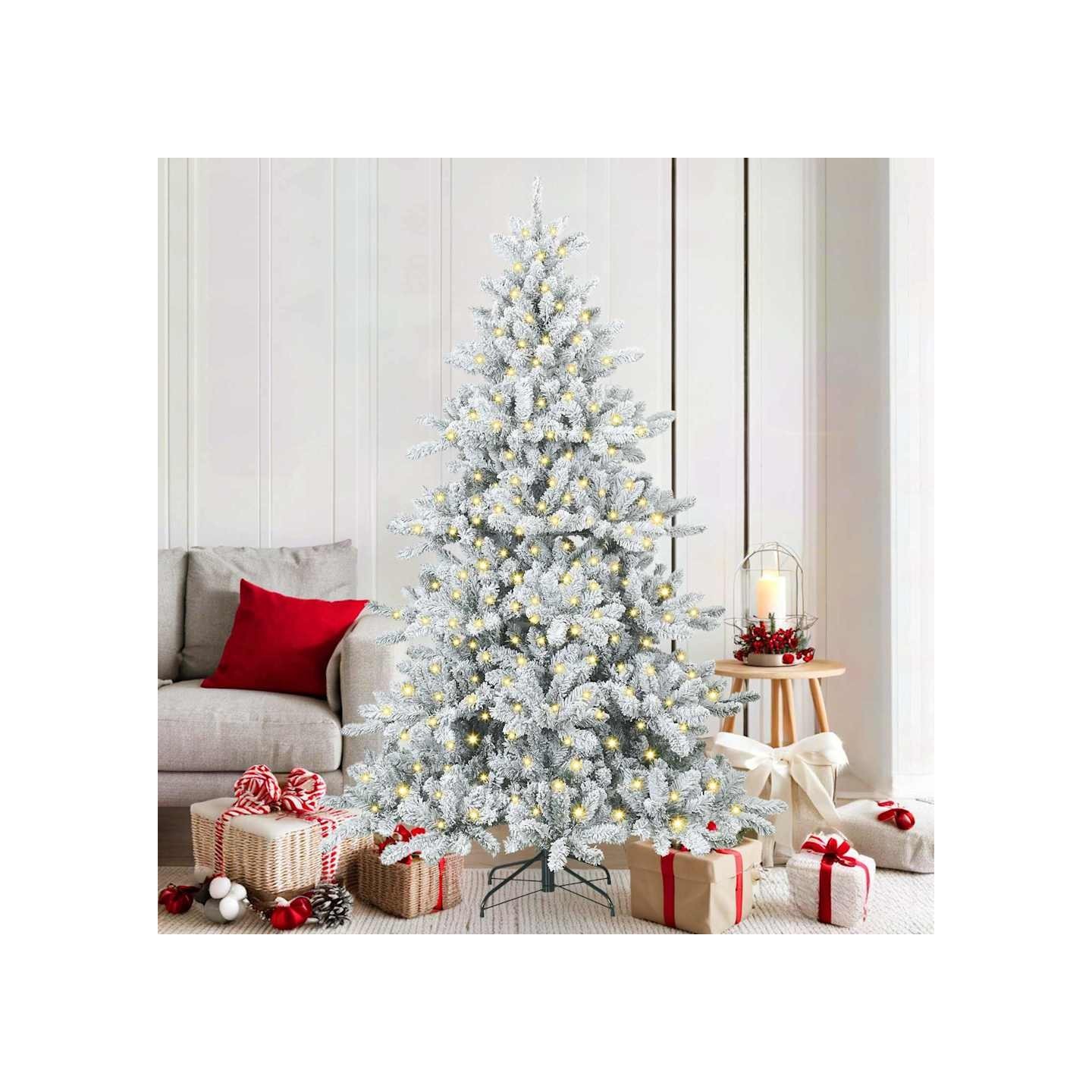 Sapin de Noël Artificiel à Branches Articulées Blanc 180 cm