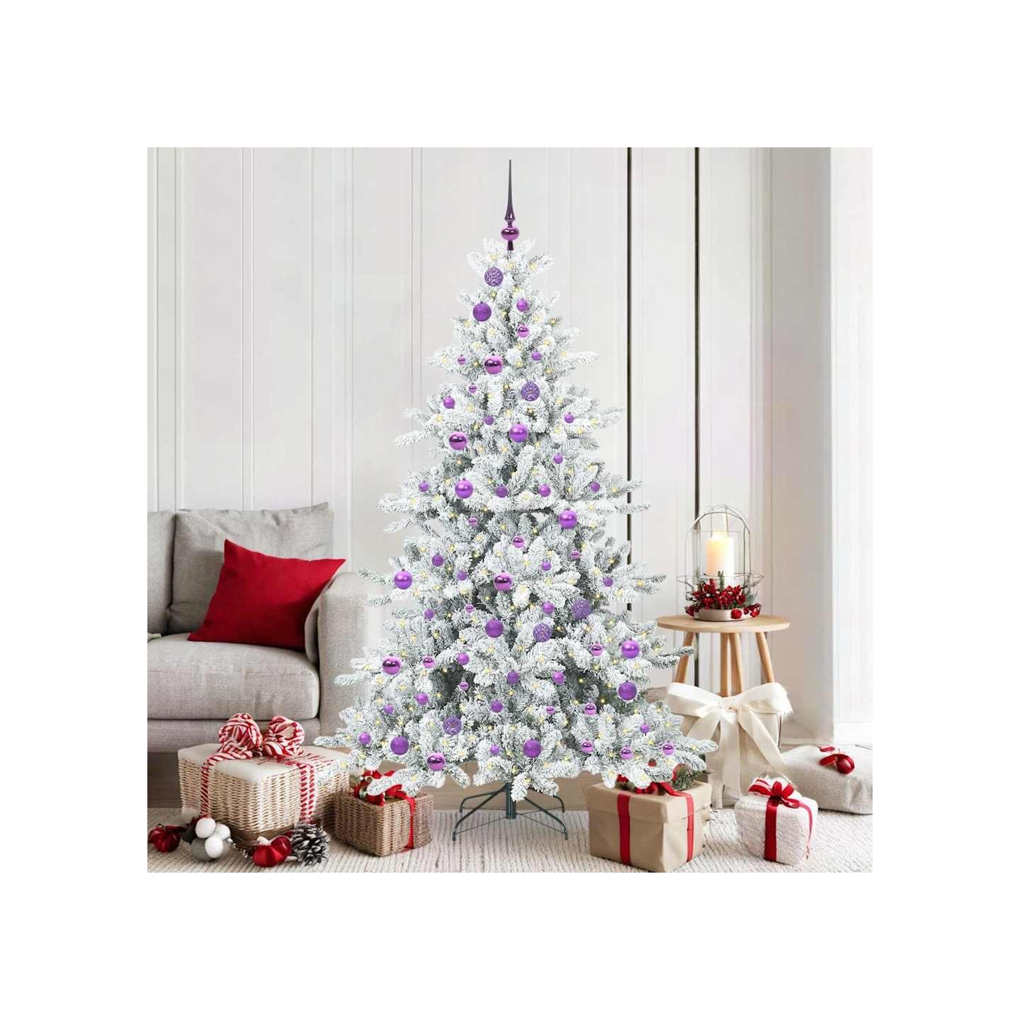 Sapin de Noël Artificiel à Branches Articulées Blanc 180 cm