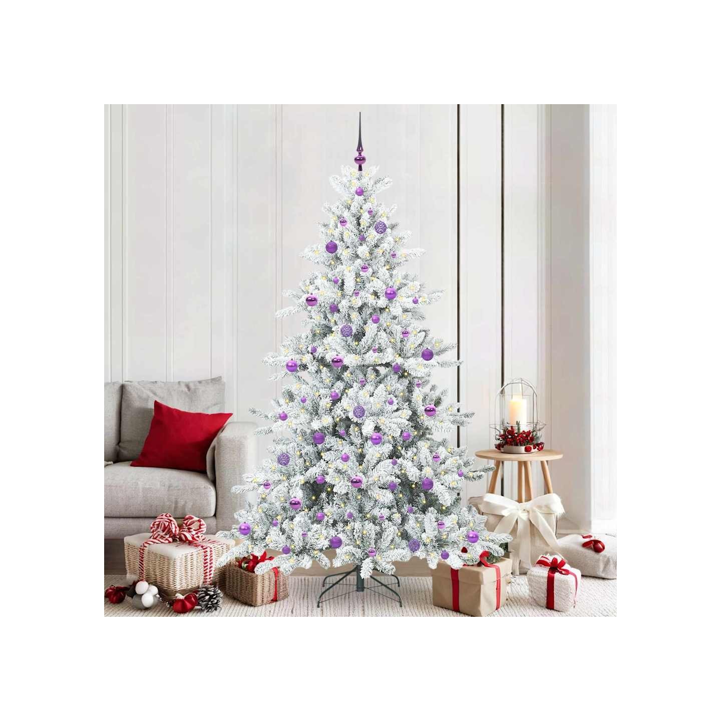 Sapin de Noël Artificiel à Branches Articulées Blanc 210 cm