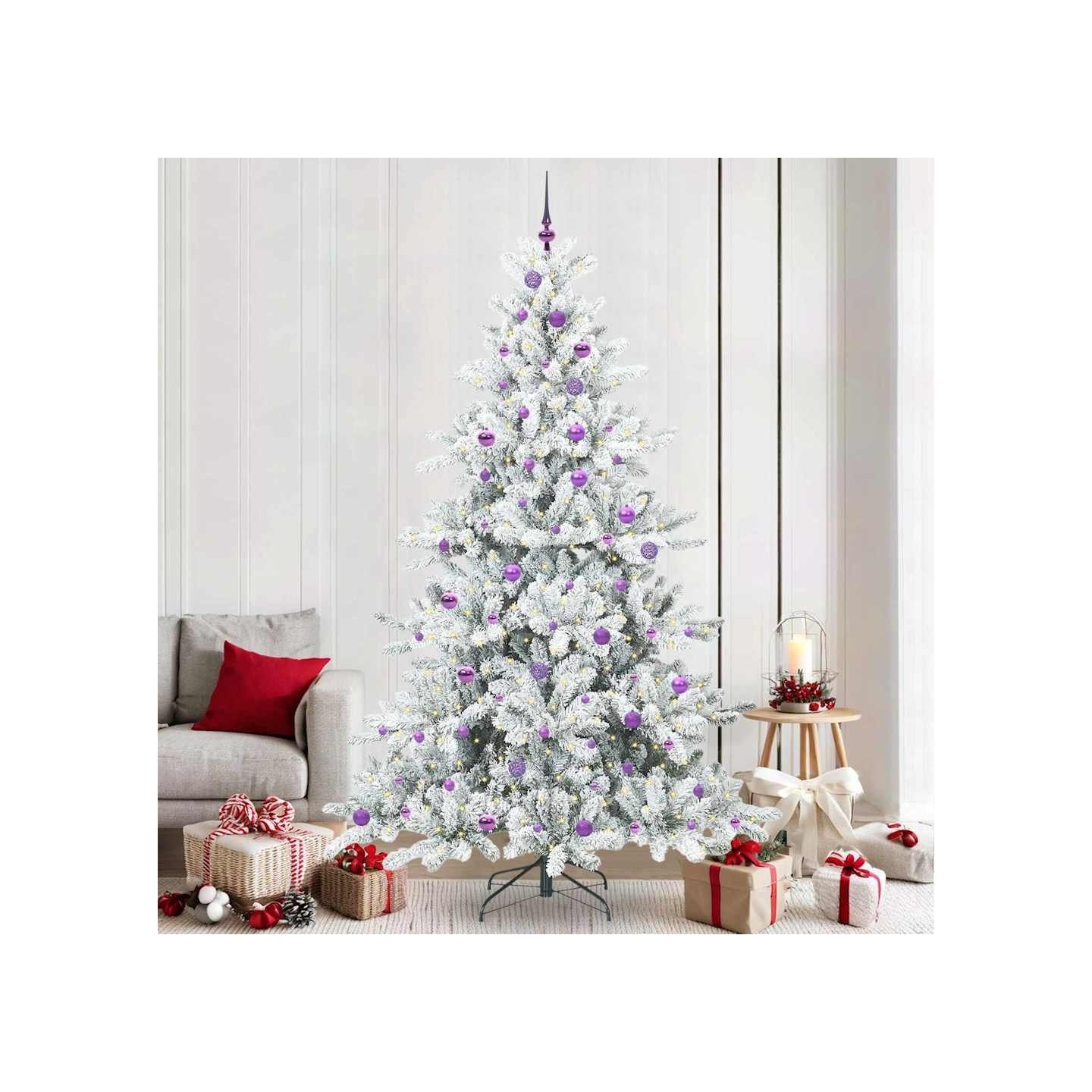 Sapin de Noël Artificiel à Branches Articulées Blanc 240 cm