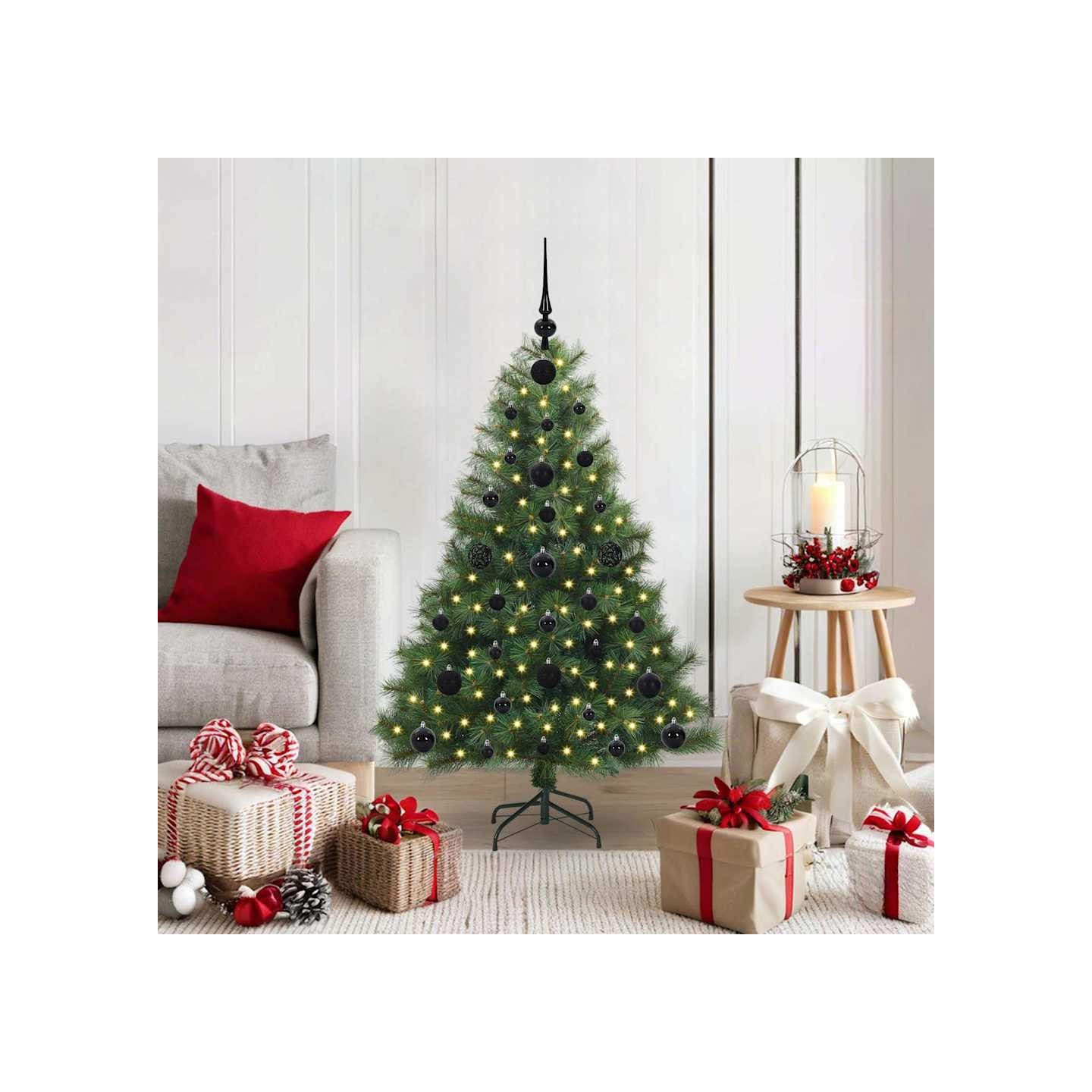 Sapin de Noël artificiel avec 150 LED Vert 120 cm PE et PVC