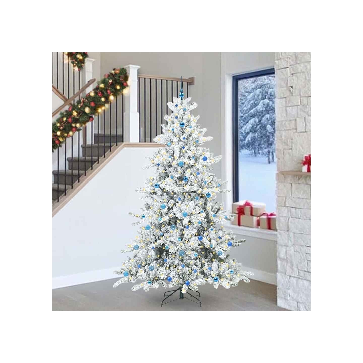 Sapin de Noël Artificiel à Branches Articulées Blanc 240 cm