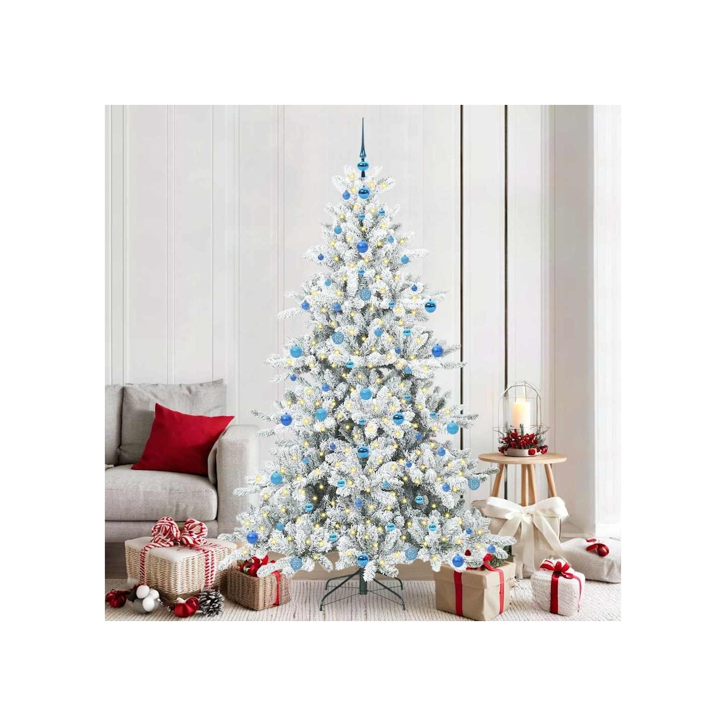 Sapin de Noël Artificiel à Branches Articulées Blanc 210 cm