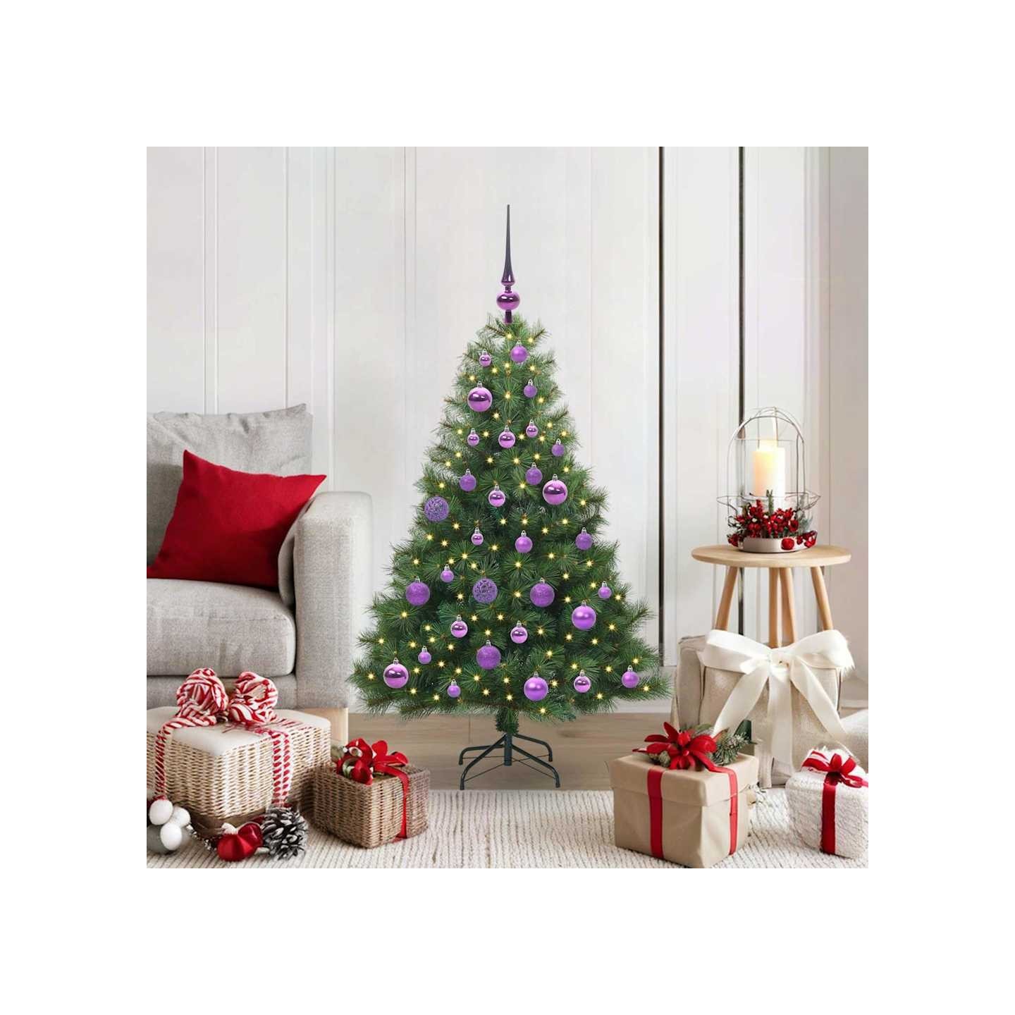 Sapin de Noël artificiel avec 150 LED Vert 120 cm PE et PVC