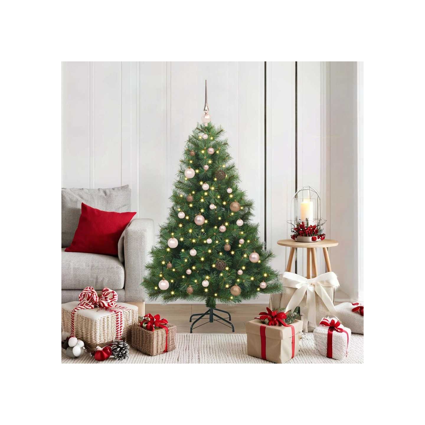 Sapin de Noël artificiel avec 150 LED Vert 150 cm PE et PVC
