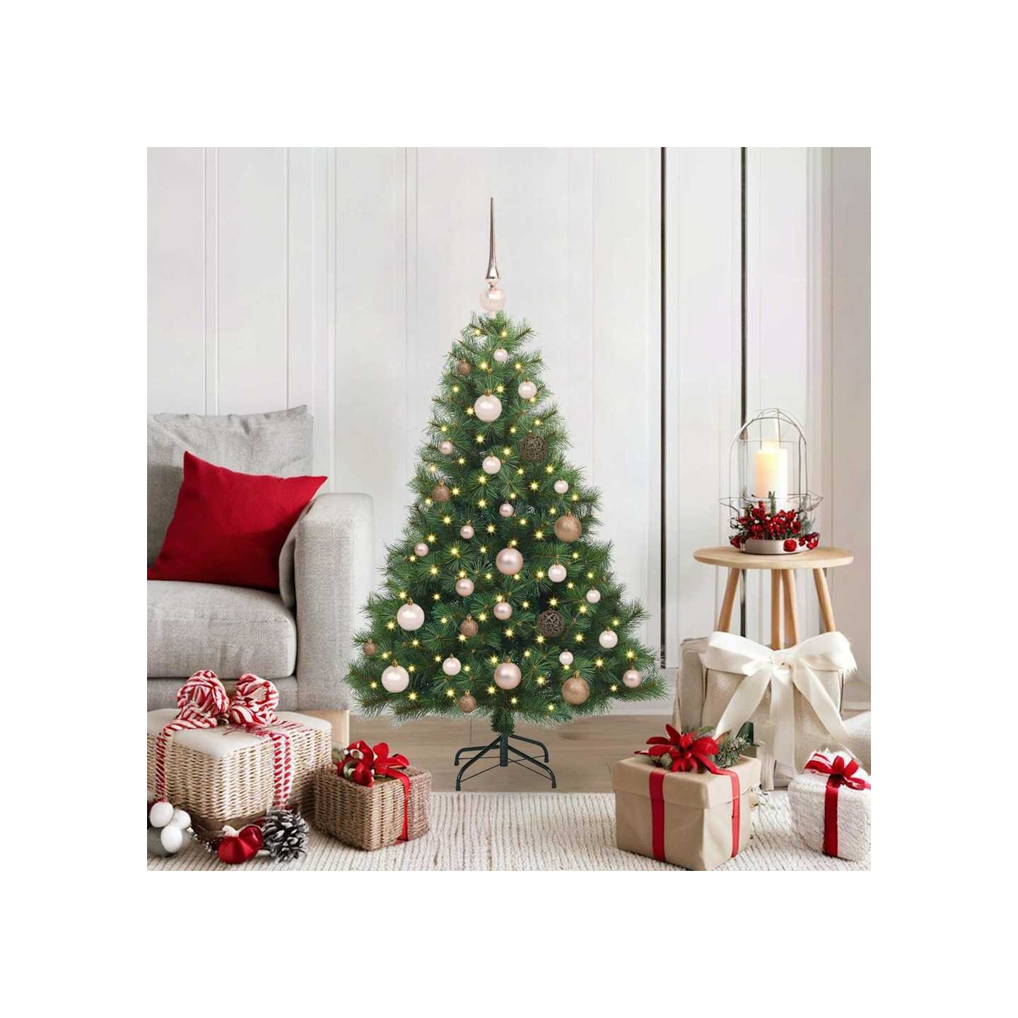 Sapin de Noël artificiel avec 150 LED Vert 120 cm PE et PVC