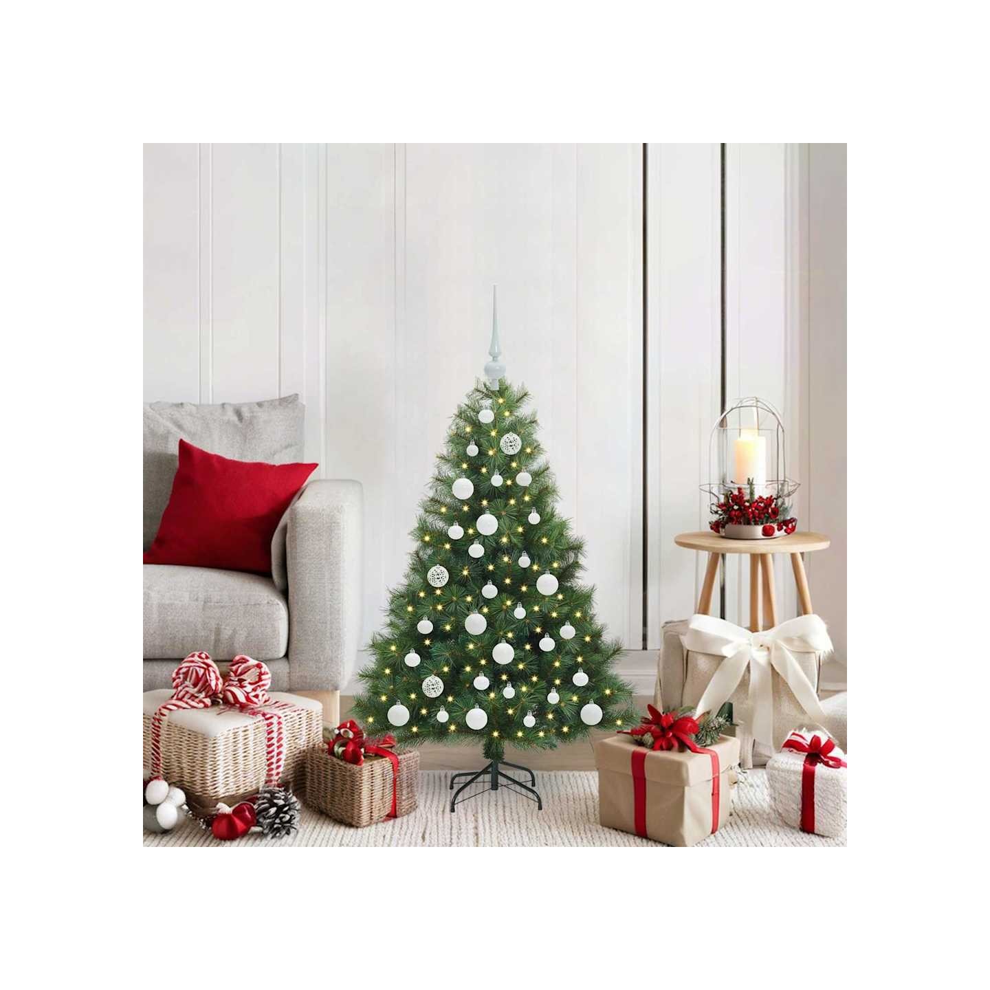 Sapin de Noël artificiel avec 150 LED Vert 120 cm PE et PVC