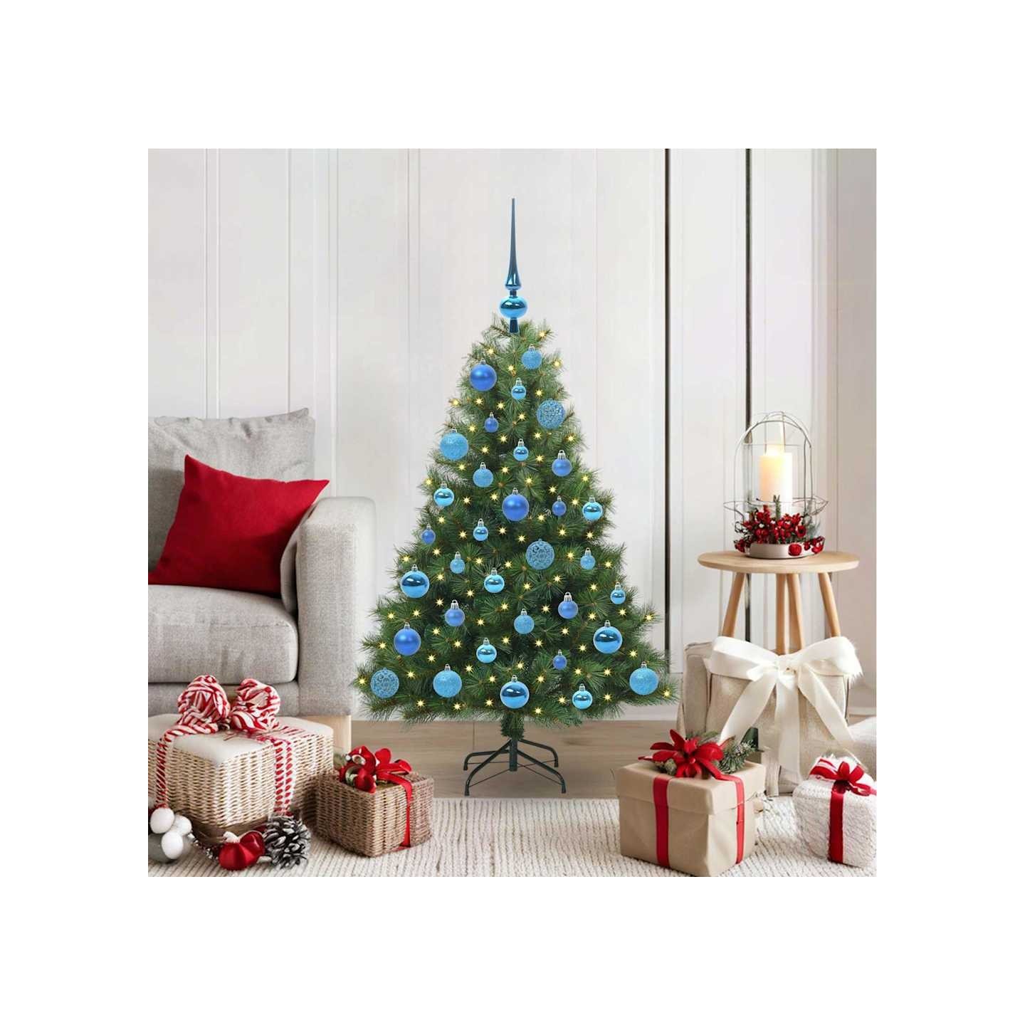Sapin de Noël artificiel avec 150 LED Vert 120 cm PE et PVC
