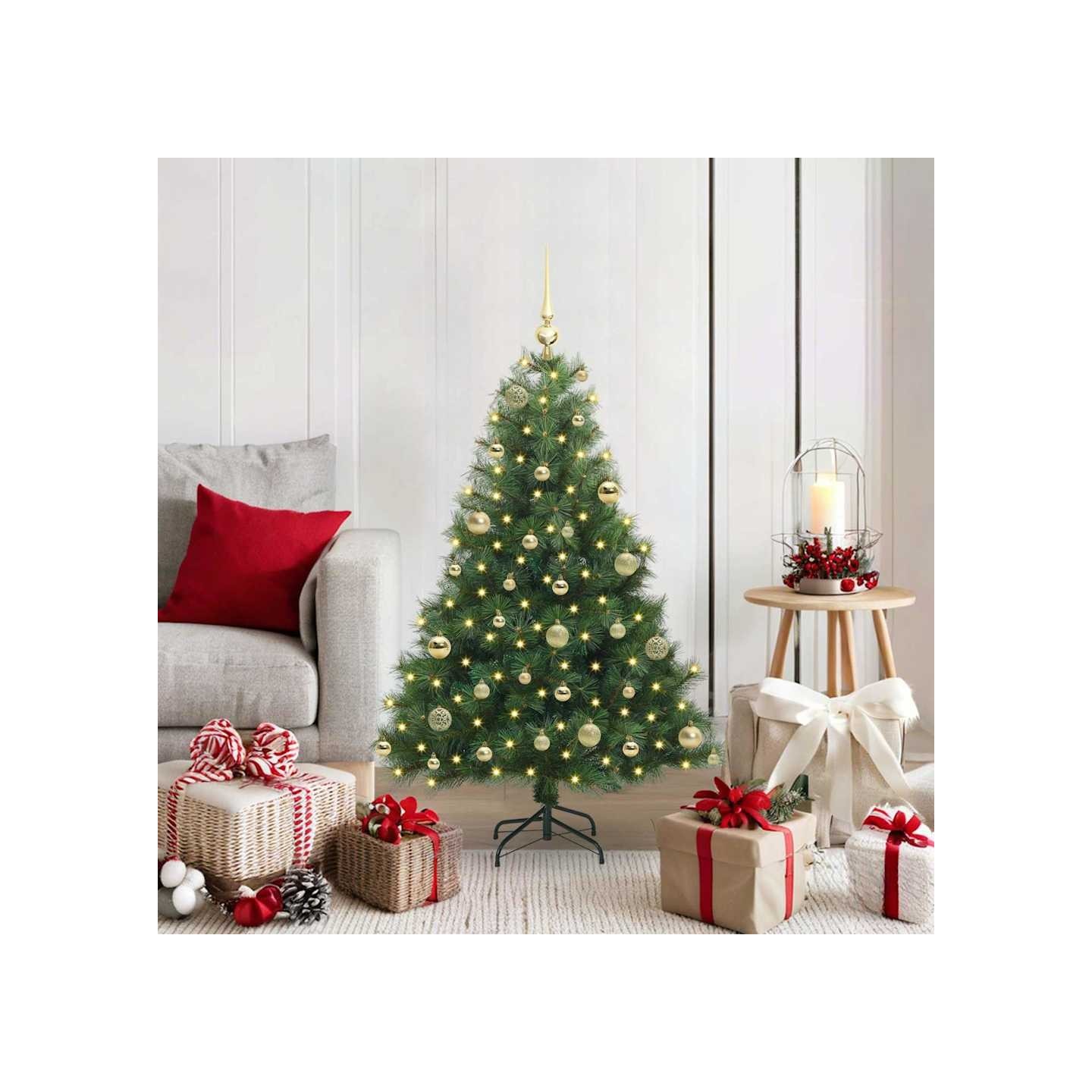 Sapin de Noël artificiel avec 150 LED Vert 120 cm PE et PVC