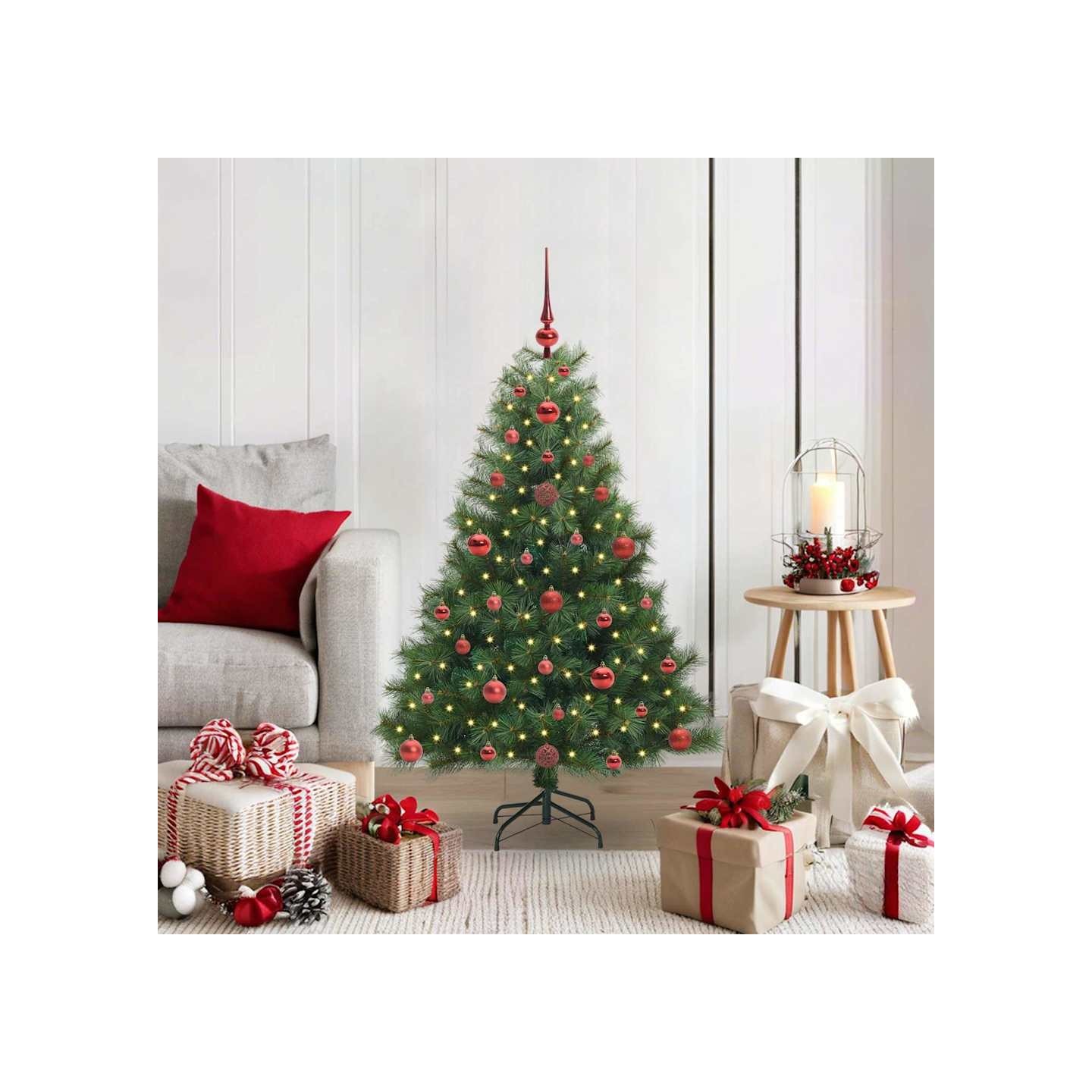Sapin de Noël artificiel avec 150 LED Vert 120 cm PE et PVC