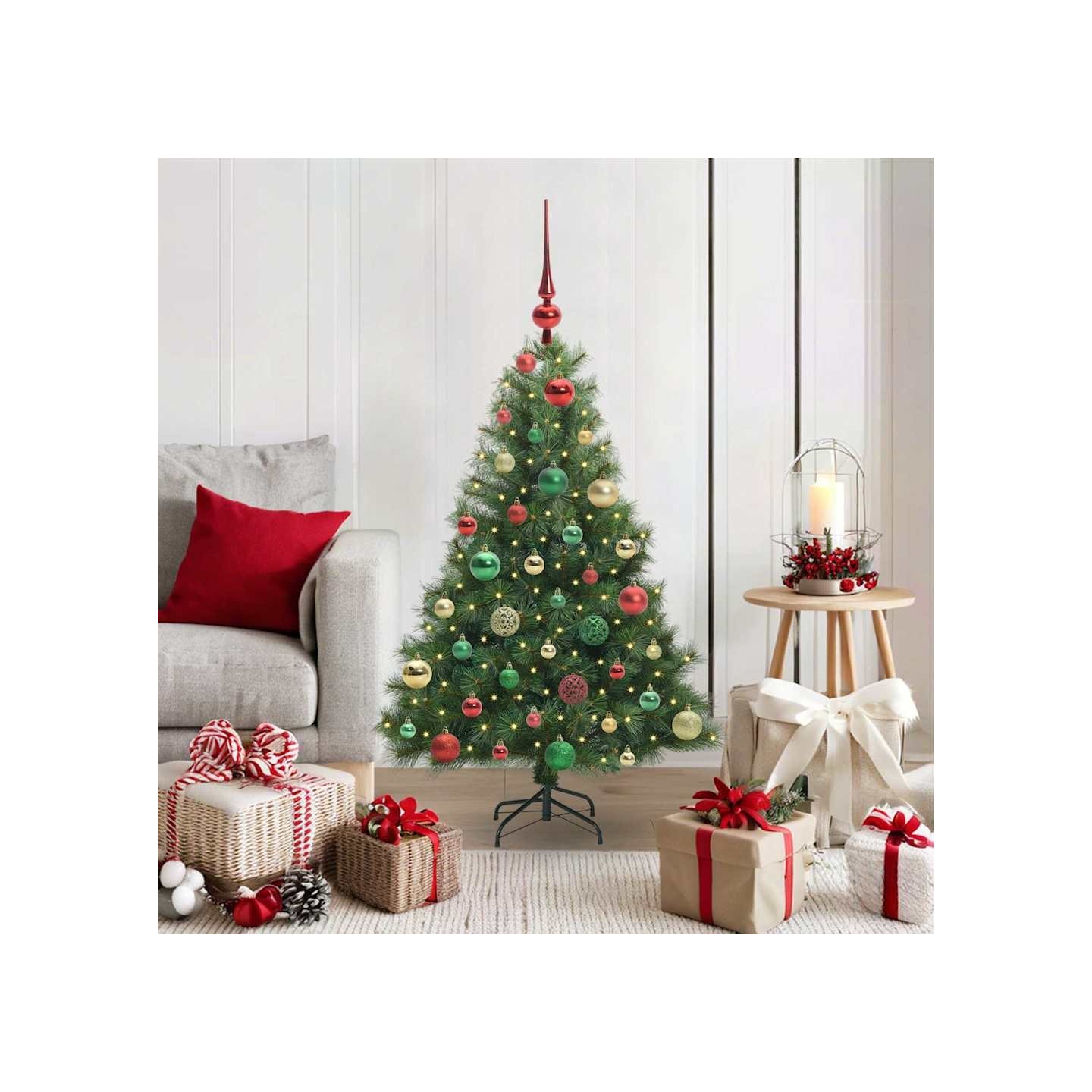 Sapin de Noël artificiel avec 150 LED Vert 120 cm PE et PVC