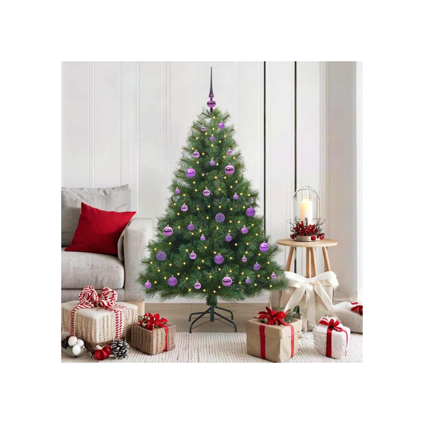 Sapin de Noël artificiel avec 150 LED Vert 150 cm PE et PVC