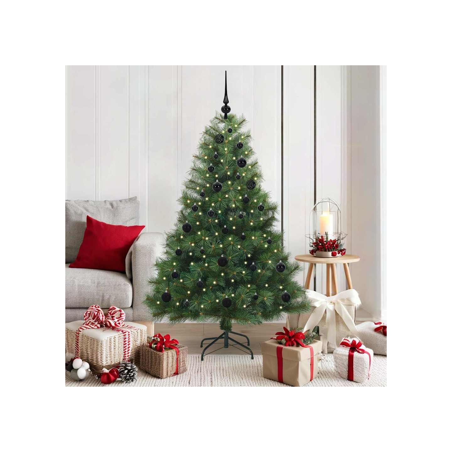 Sapin de Noël artificiel avec 150 LED Vert 150 cm PE et PVC