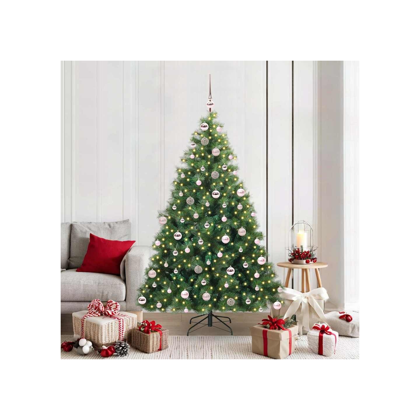 Sapin de Noël artificiel avec 300 LED Vert 180 cm PE et PVC