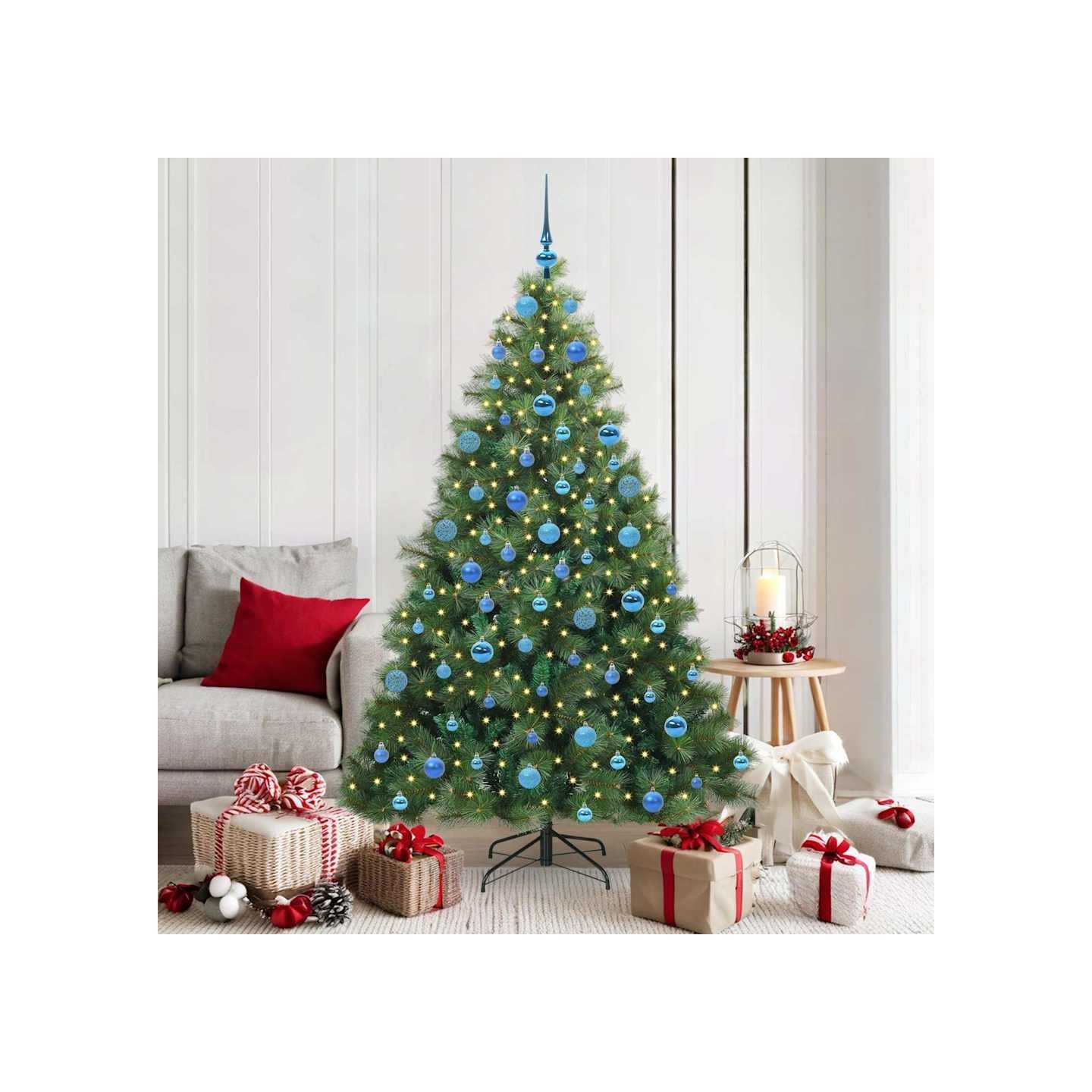 Sapin de Noël artificiel avec 300 LED Vert 180 cm PE et PVC