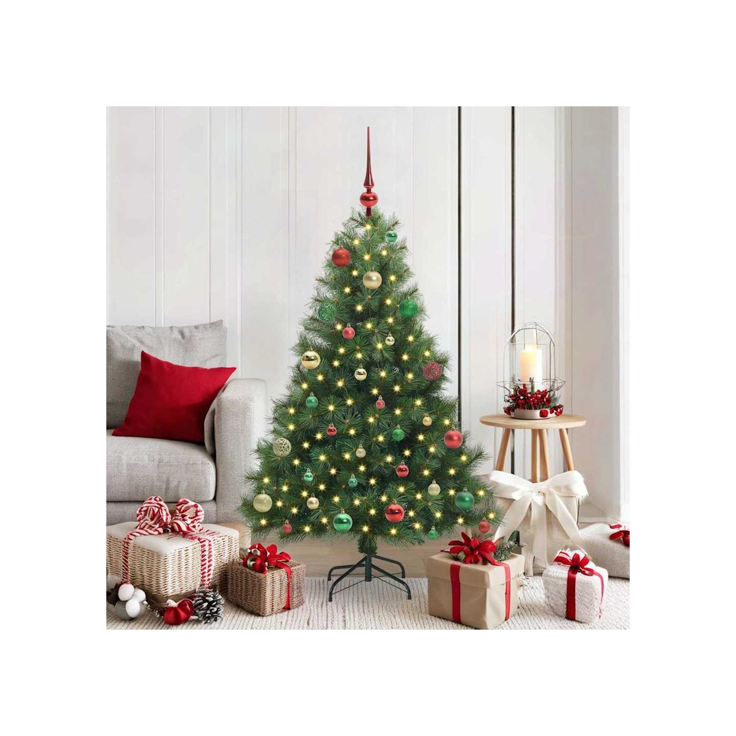 Sapin de Noël artificiel avec 150 LED Vert 150 cm PE et PVC