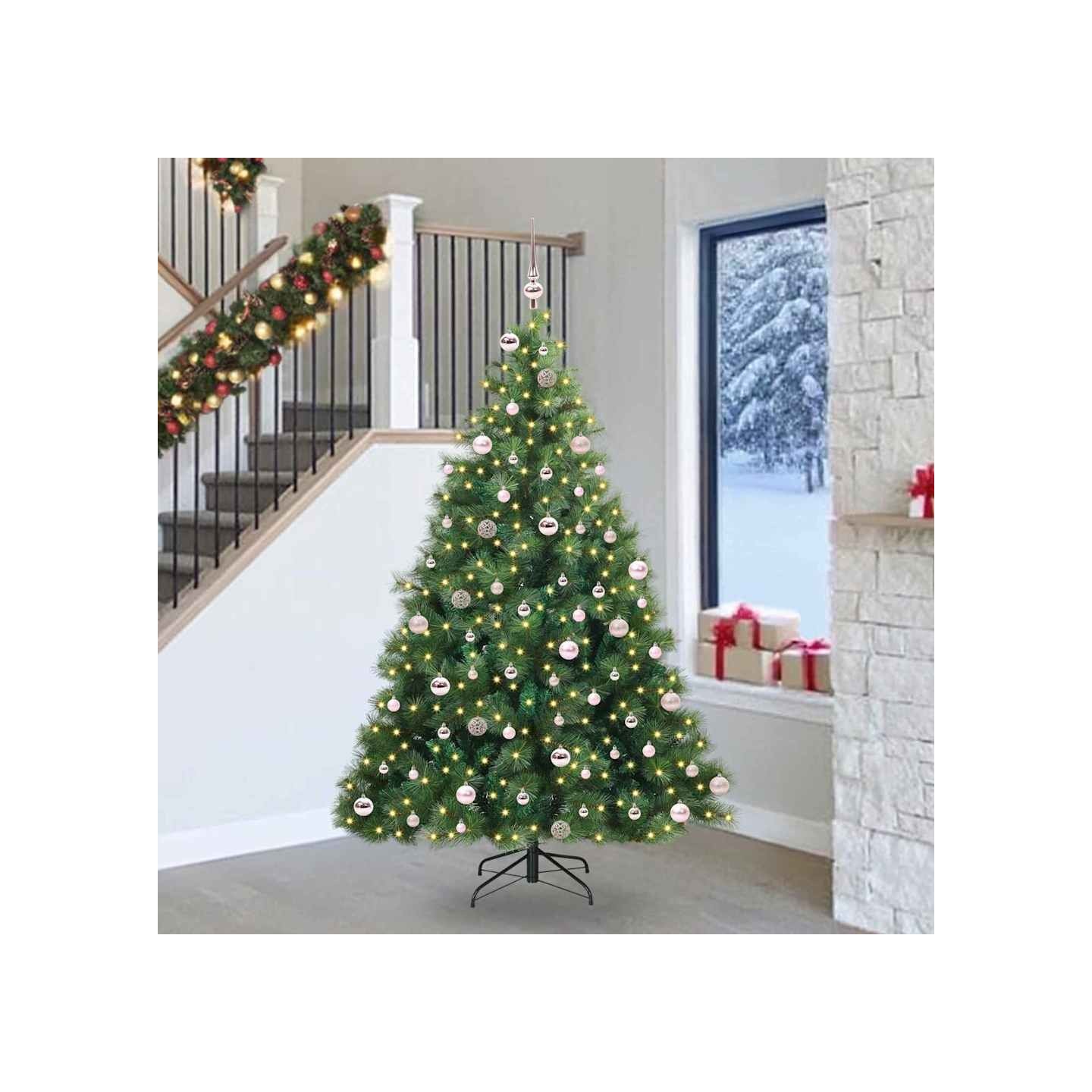 Sapin de Noël artificiel avec 300 LED Vert 240 cm PE et PVC
