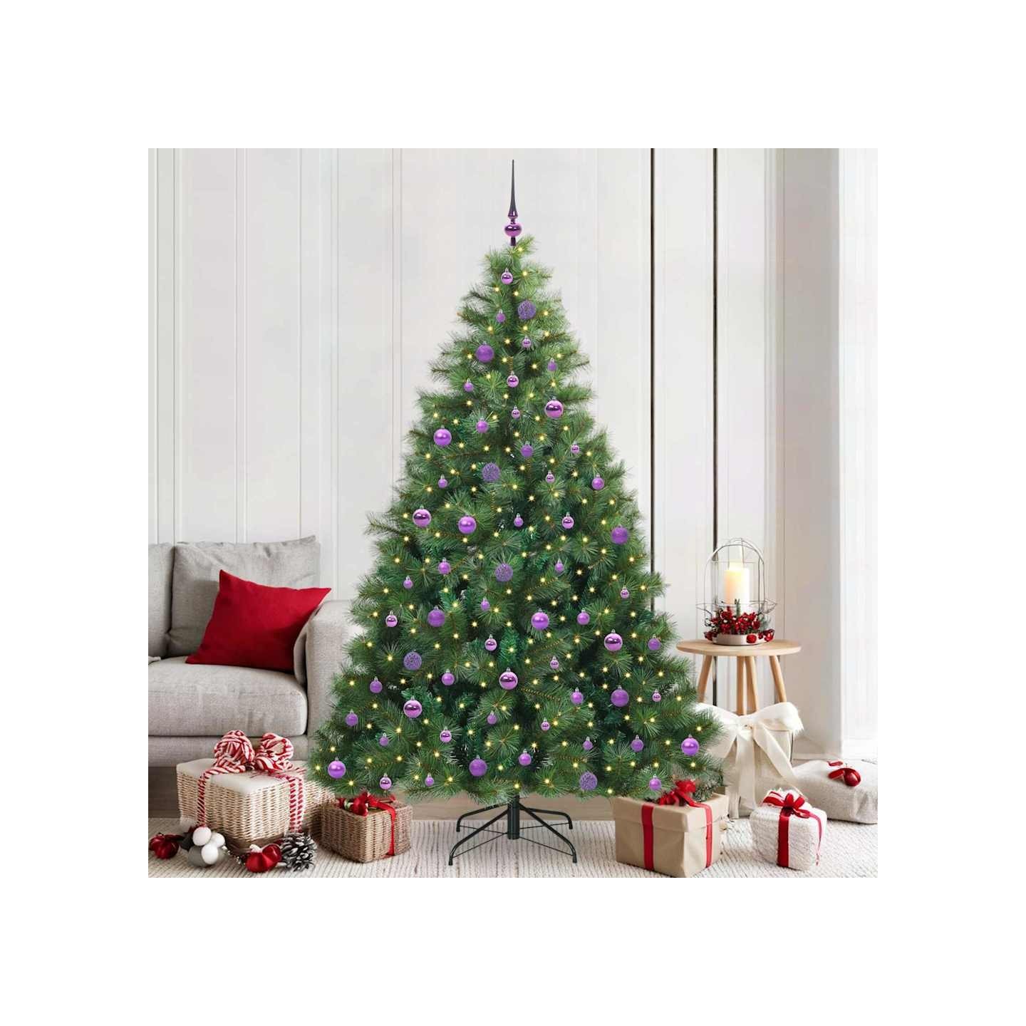 Sapin de Noël artificiel avec 300 LED Vert 210 cm PE et PVC