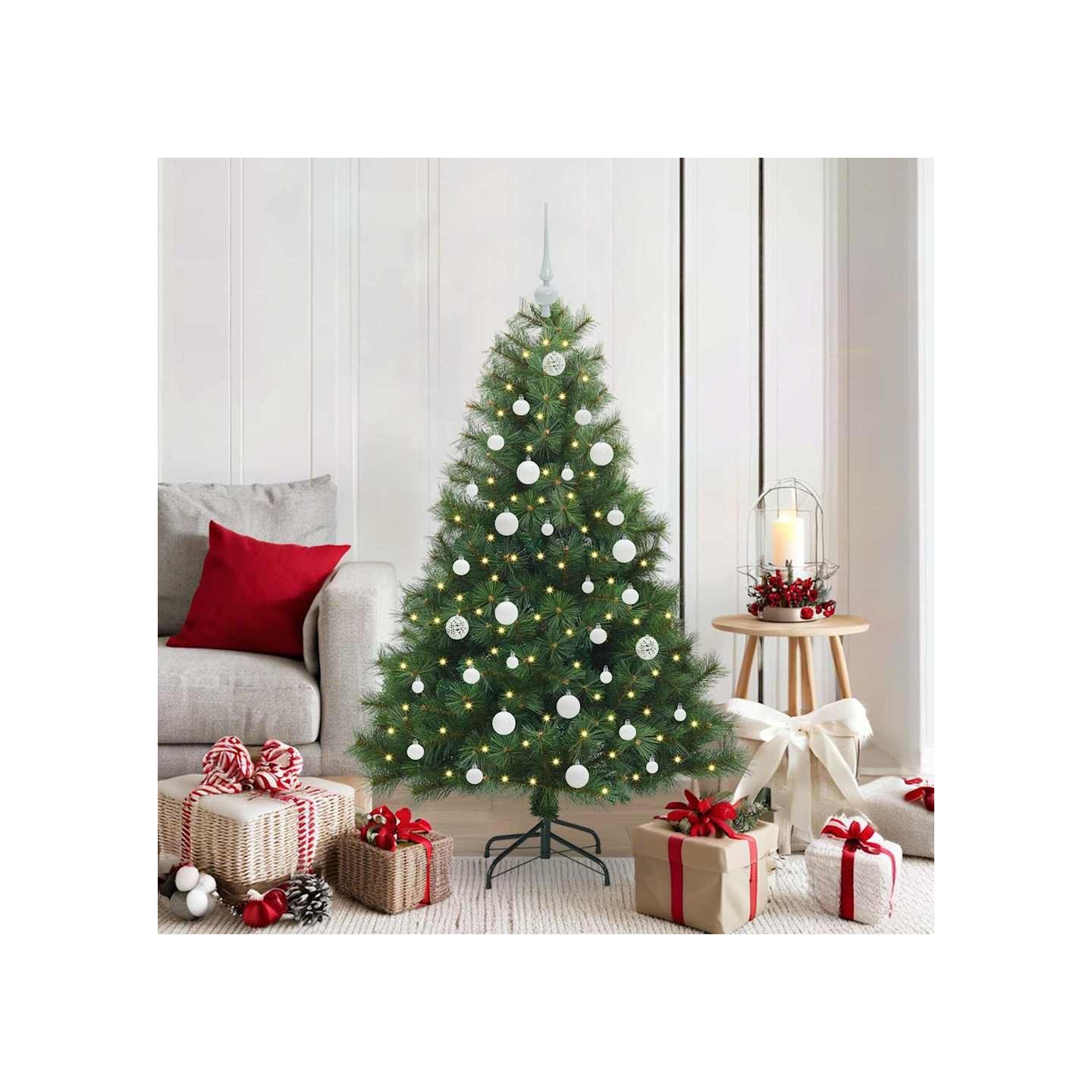Sapin de Noël artificiel avec 150 LED Vert 150 cm PE et PVC