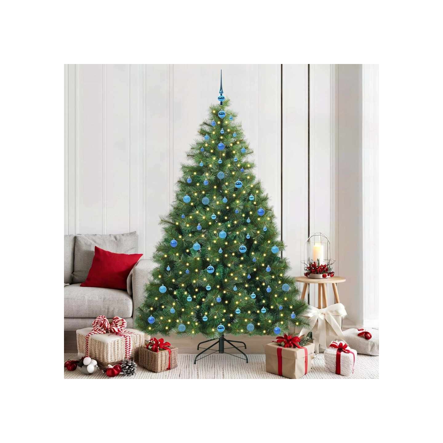 Sapin de Noël artificiel avec 300 LED Vert 210 cm PE et PVC