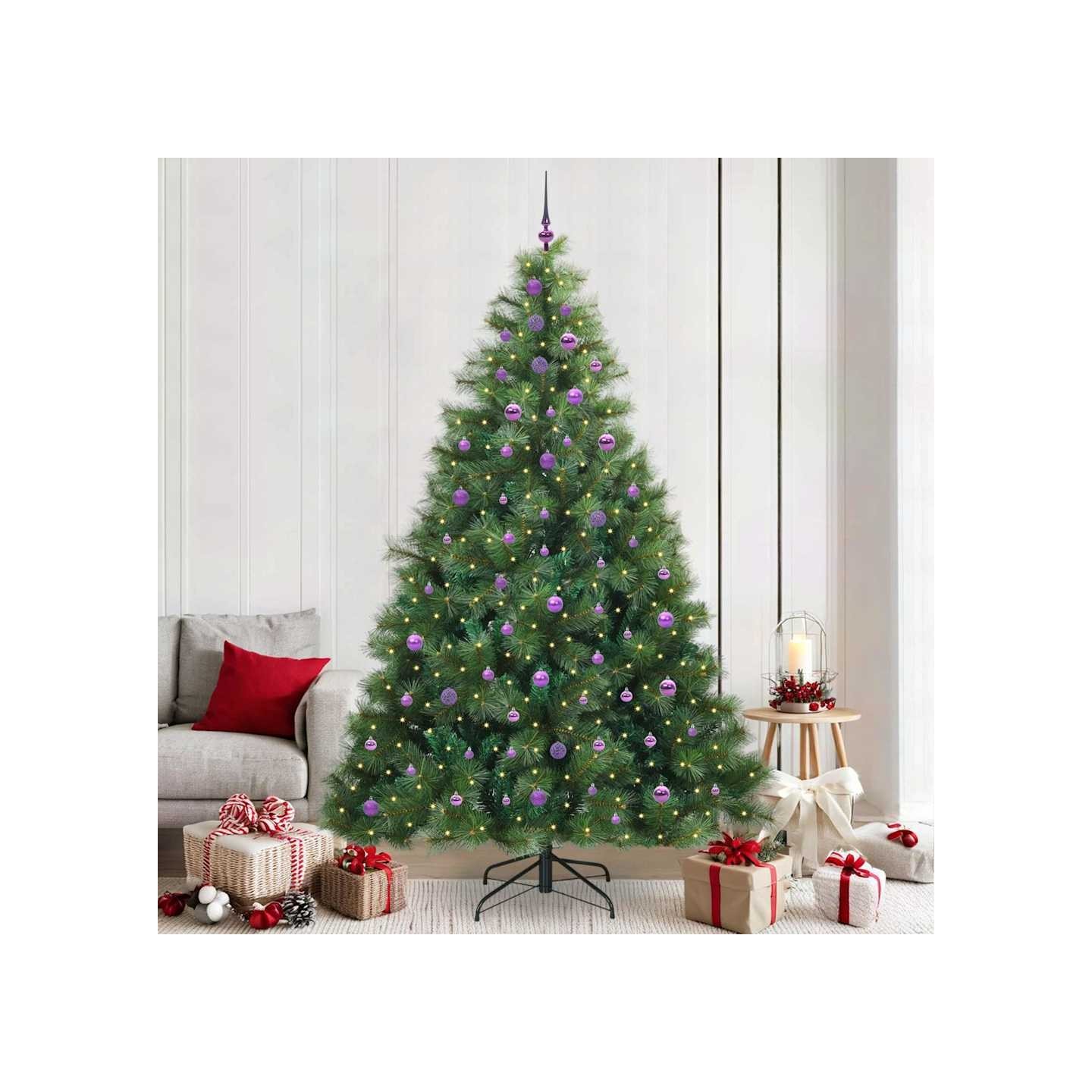 Sapin de Noël artificiel avec 300 LED Vert 240 cm PE et PVC