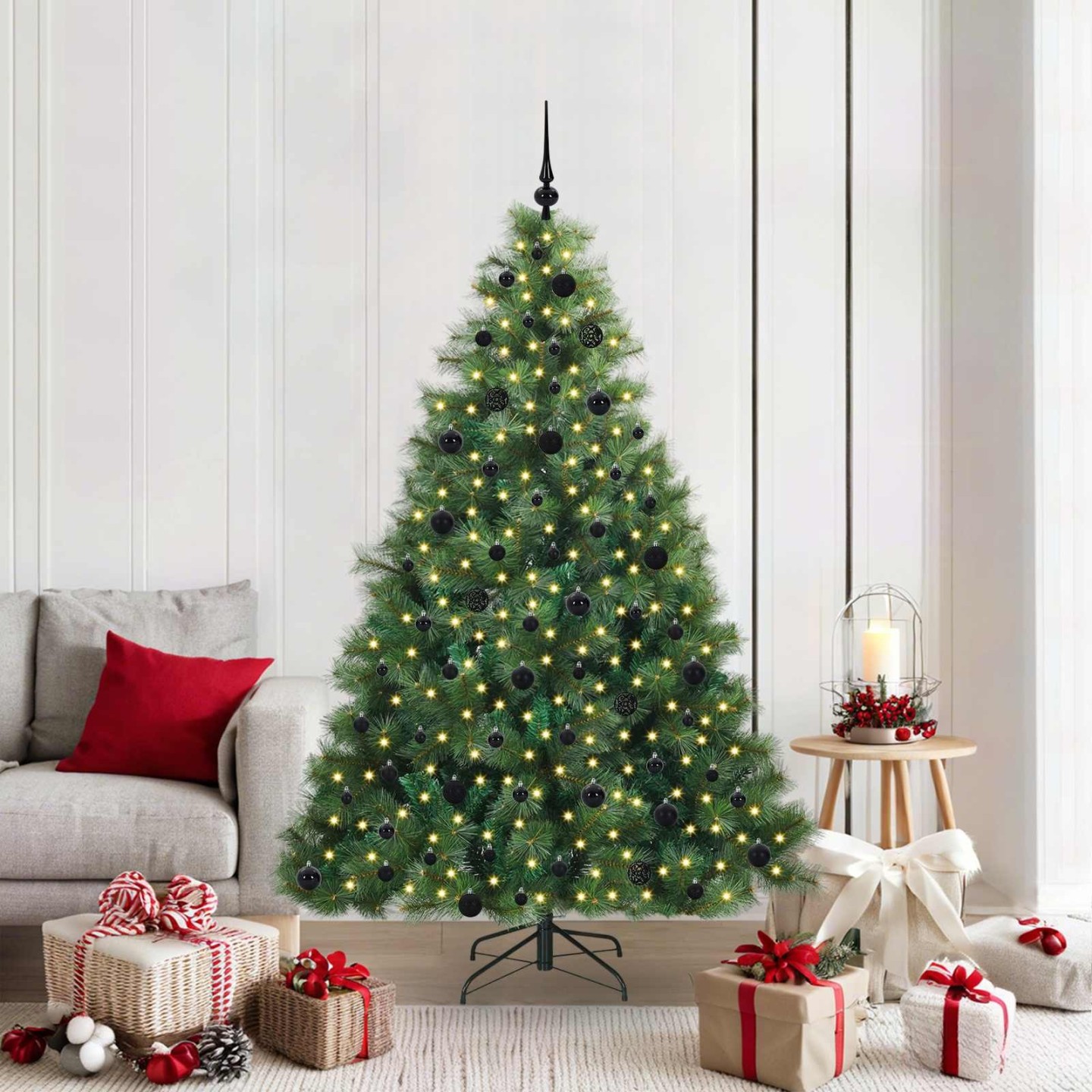 Sapin de Noël artificiel avec 300 LED Vert 210 cm PE et PVC